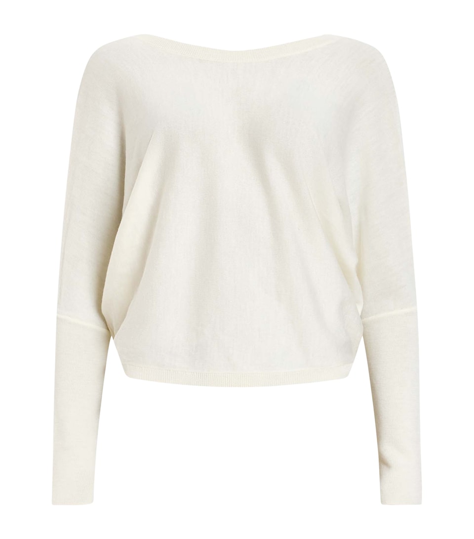 AllSaints Womens Wool Julieana Wrap Sweater Chalk White