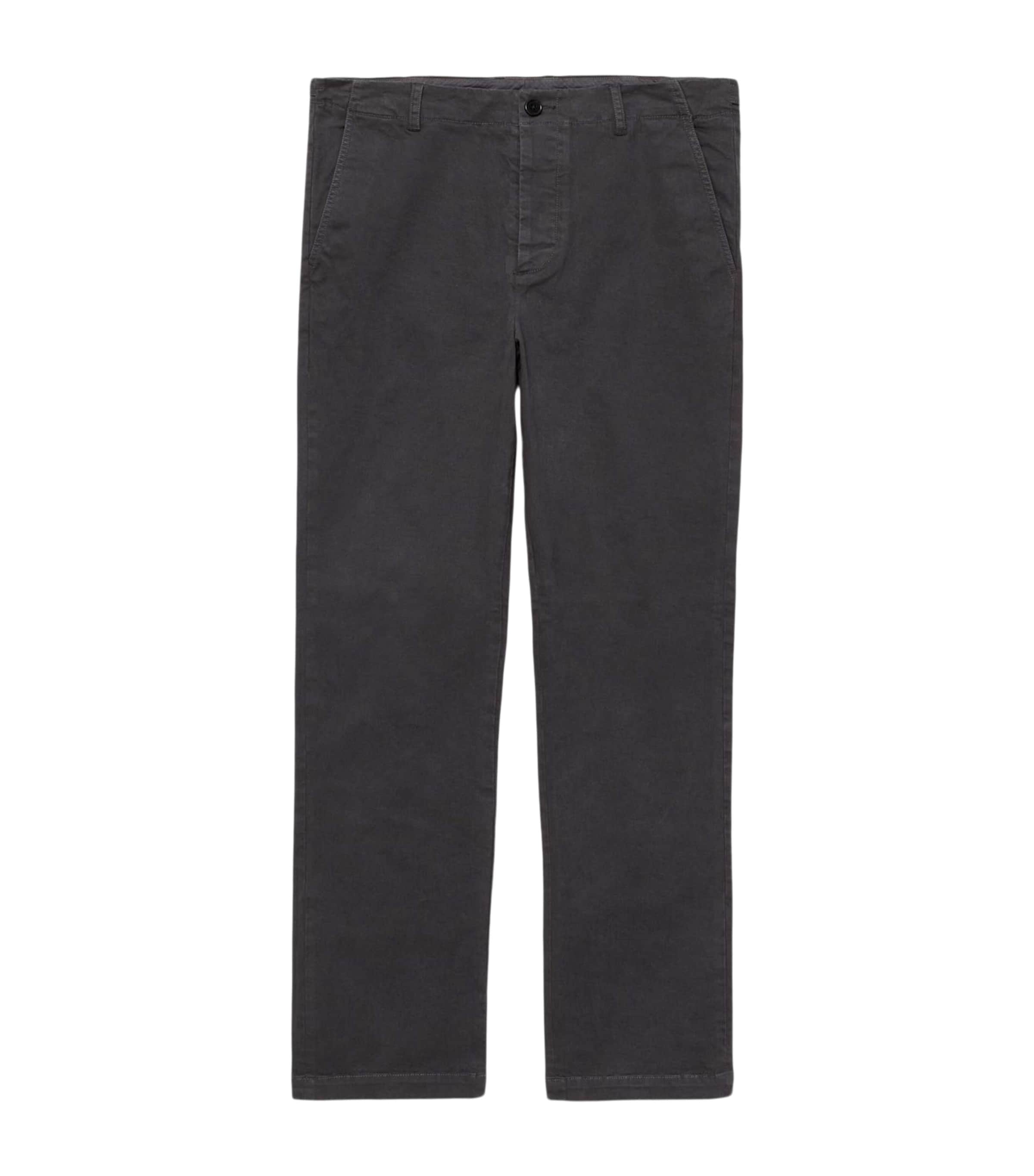 AllSaints Mens Organic Cotton Tower Chinos Anthracite Black