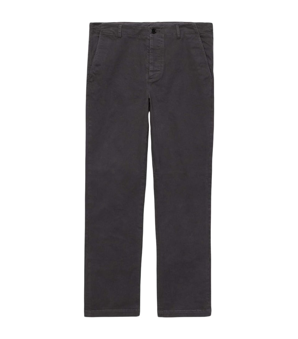 AllSaints Mens Organic Cotton Tower Chinos Anthracite Black