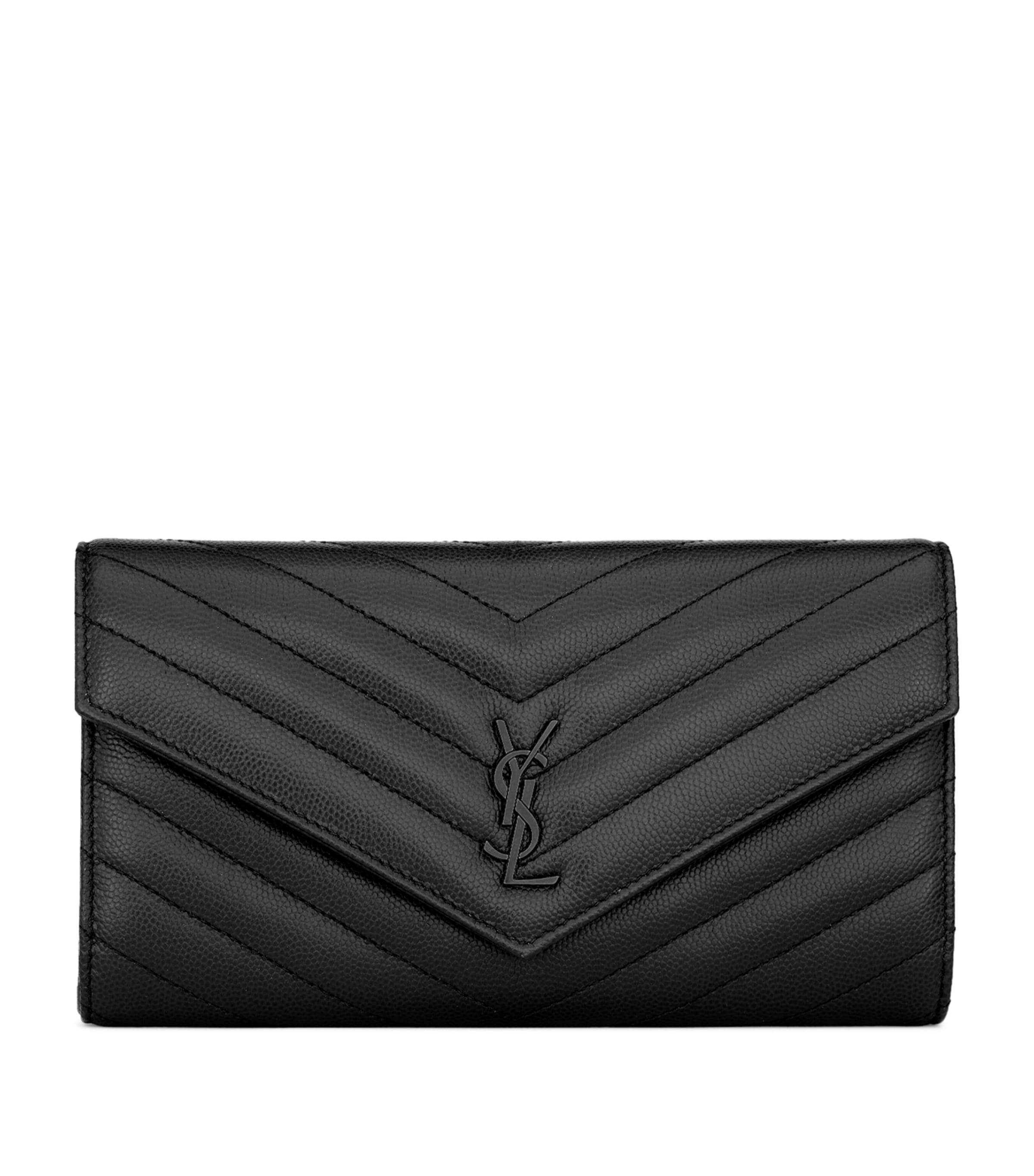 Saint Laurent Large Leather Cassandre Envelope Wallet