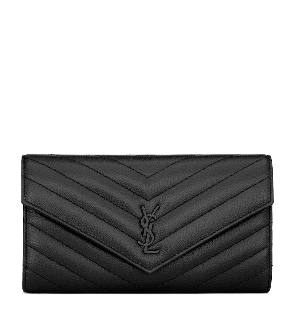 Saint Laurent Large Leather Cassandre Envelope Wallet