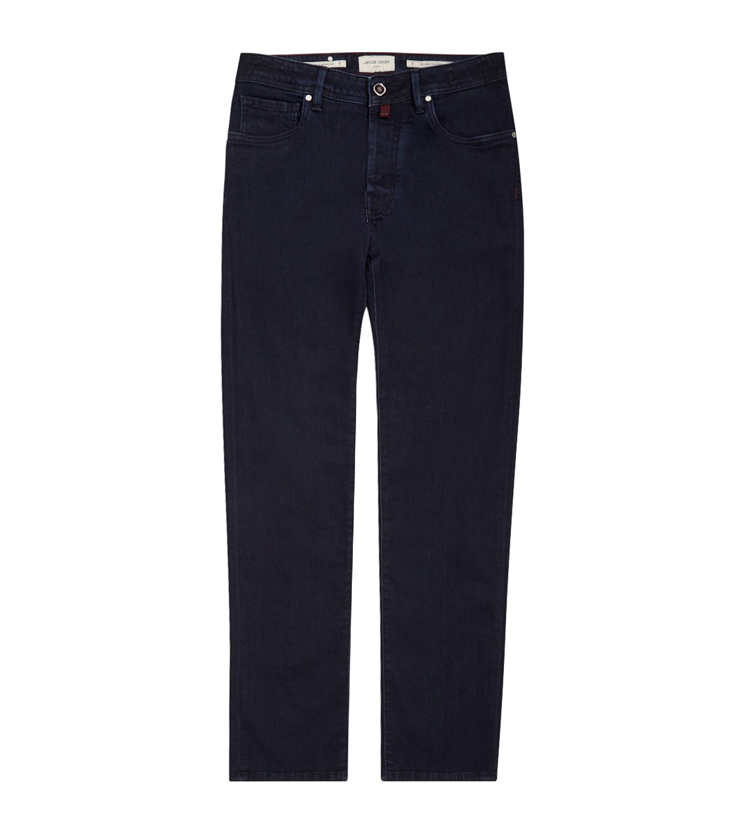 Jacob Cohën Mens Ostrich Leather-Patch Bard Slim Jeans Dark Blue