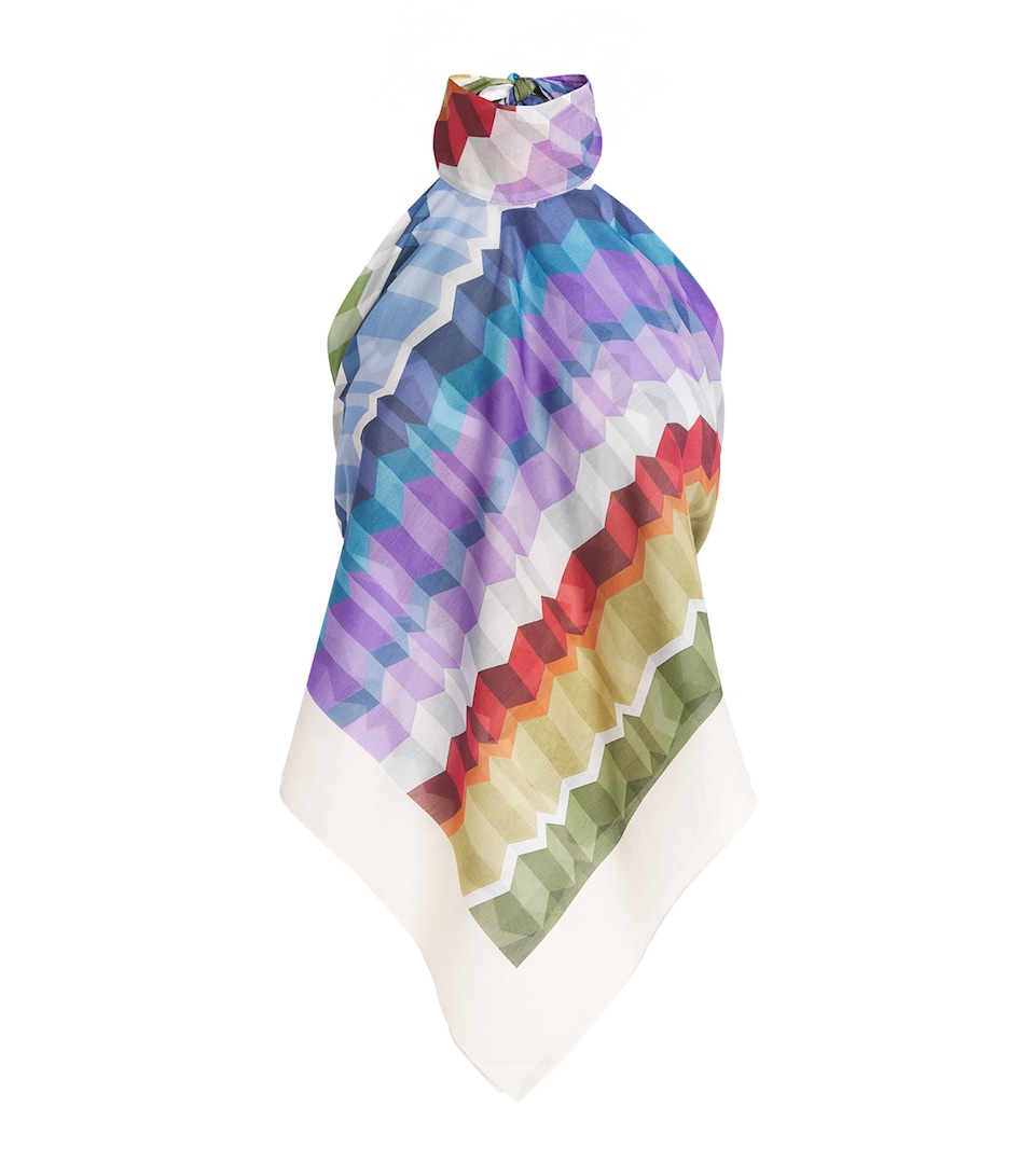 Missoni Womens Cotton-Silk Zigzag Scarf Top