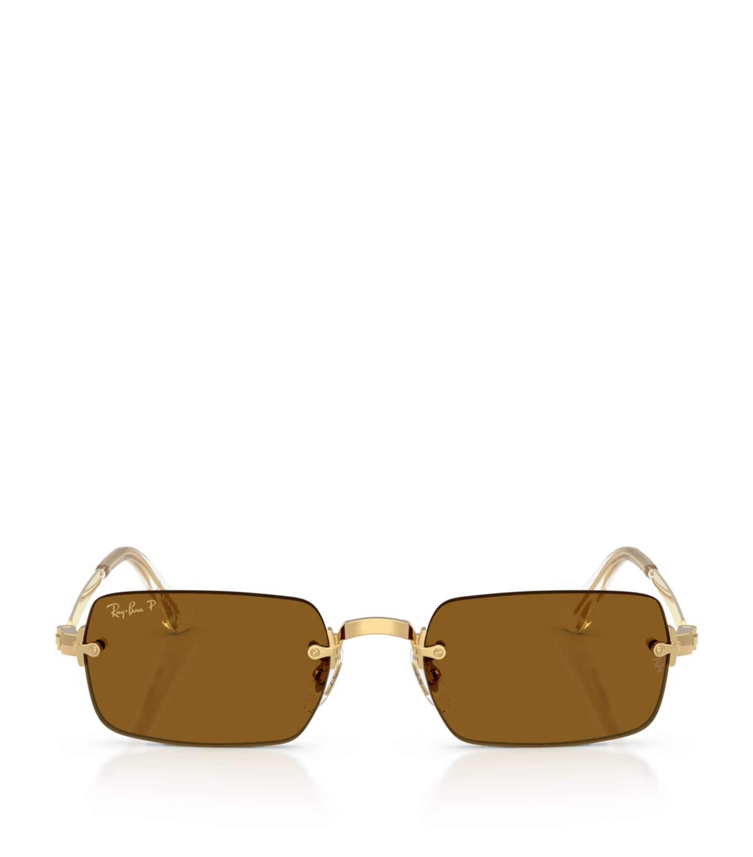 Ray-Ban By A$AP Rocky Rectangle Sunglasses Gold