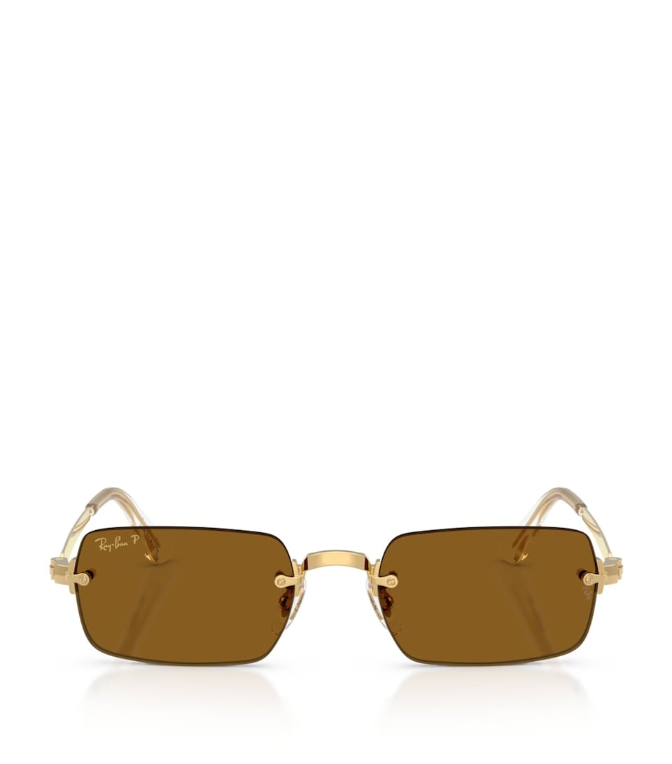 Ray-Ban By A$AP Rocky Rectangle Sunglasses Gold