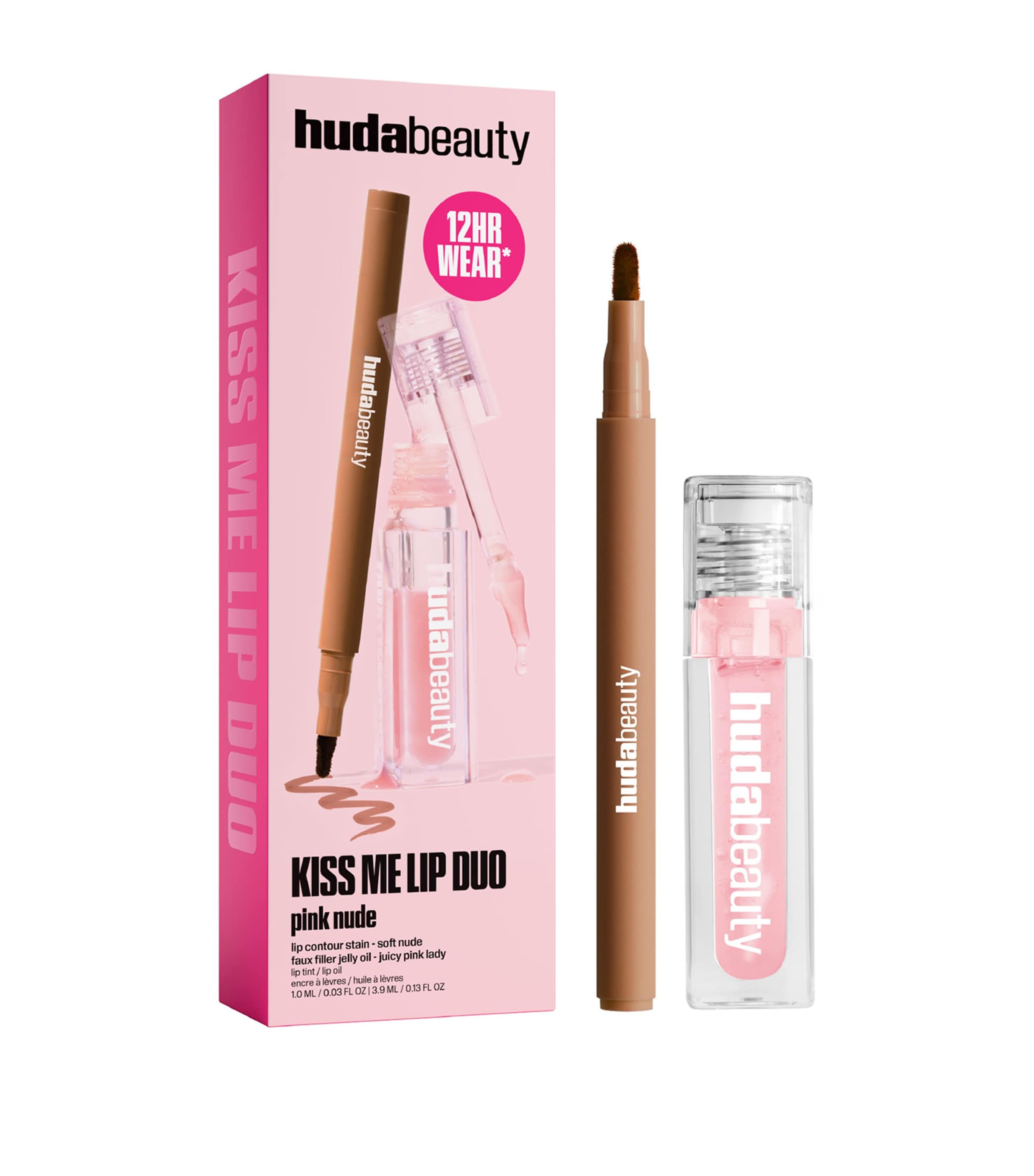 Huda Beauty Kiss Me Lip Duo Gift Set Soft Nude