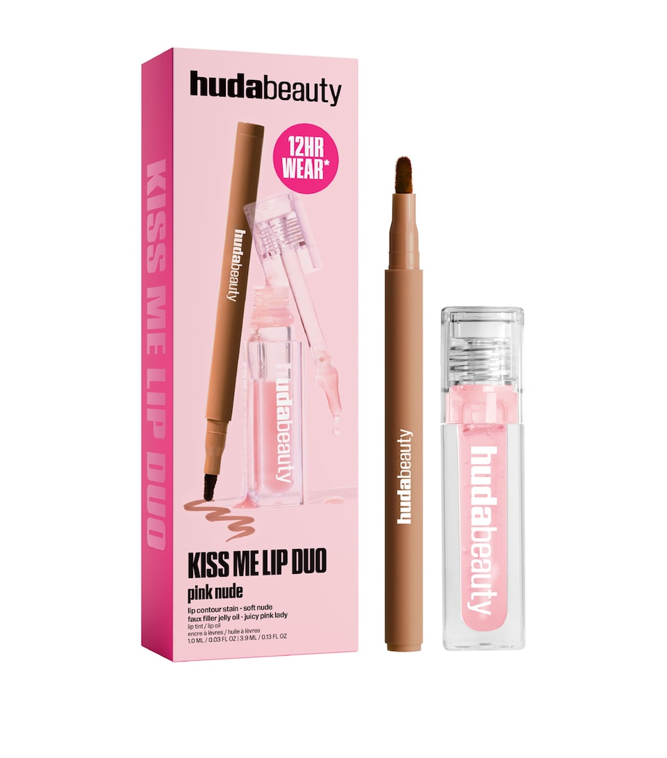 Huda Beauty Kiss Me Lip Duo Gift Set Soft Nude