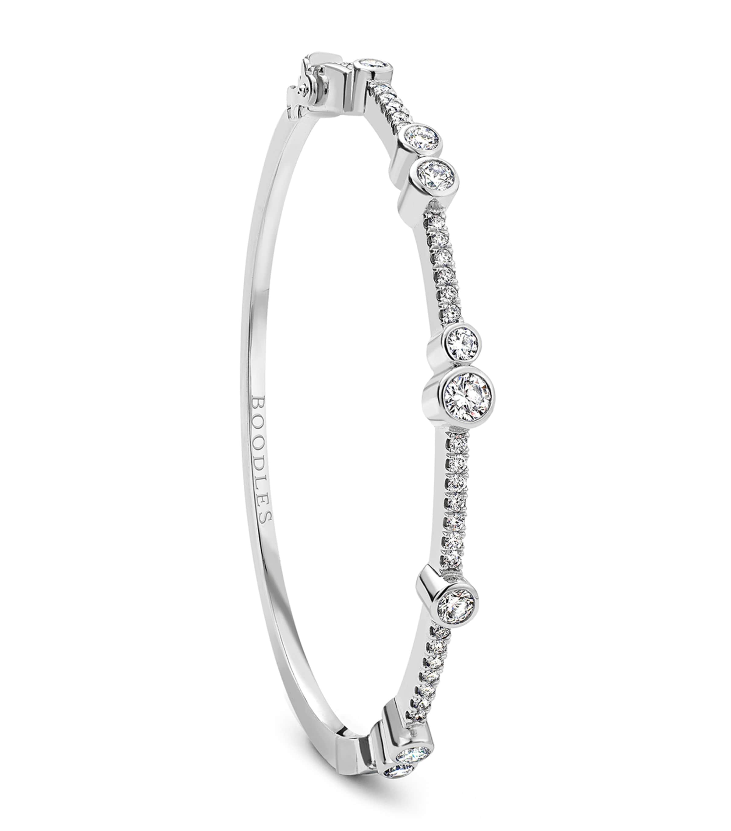 Boodles Platinum and Diamond Waterfall Bangle Platinum