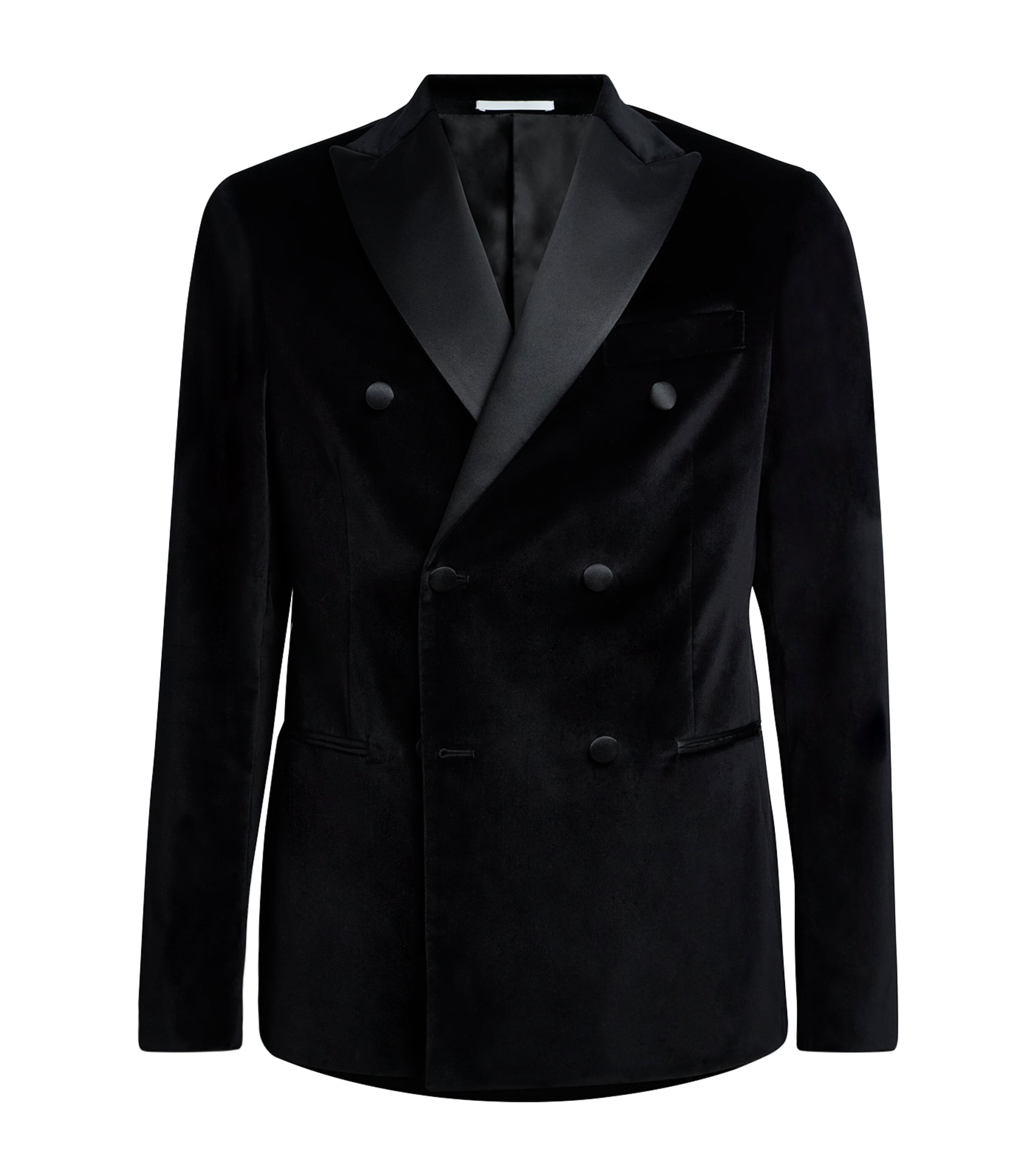 Pal Zileri Mens Stretch-Cotton Double-Breasted Tuxedo Jacket Black