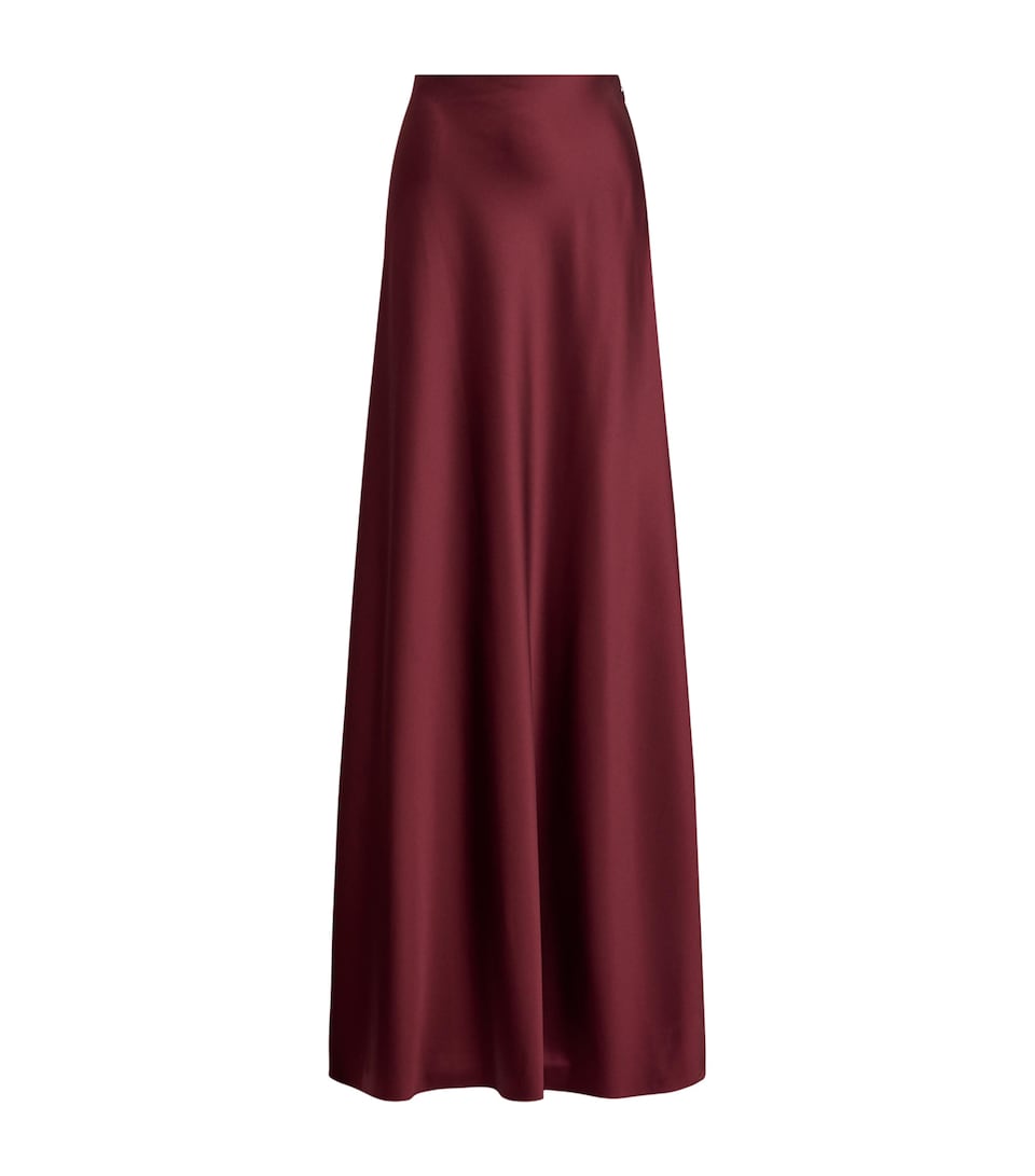 Ralph Lauren Collection Womens Satin Masina Maxi Skirt Carmine