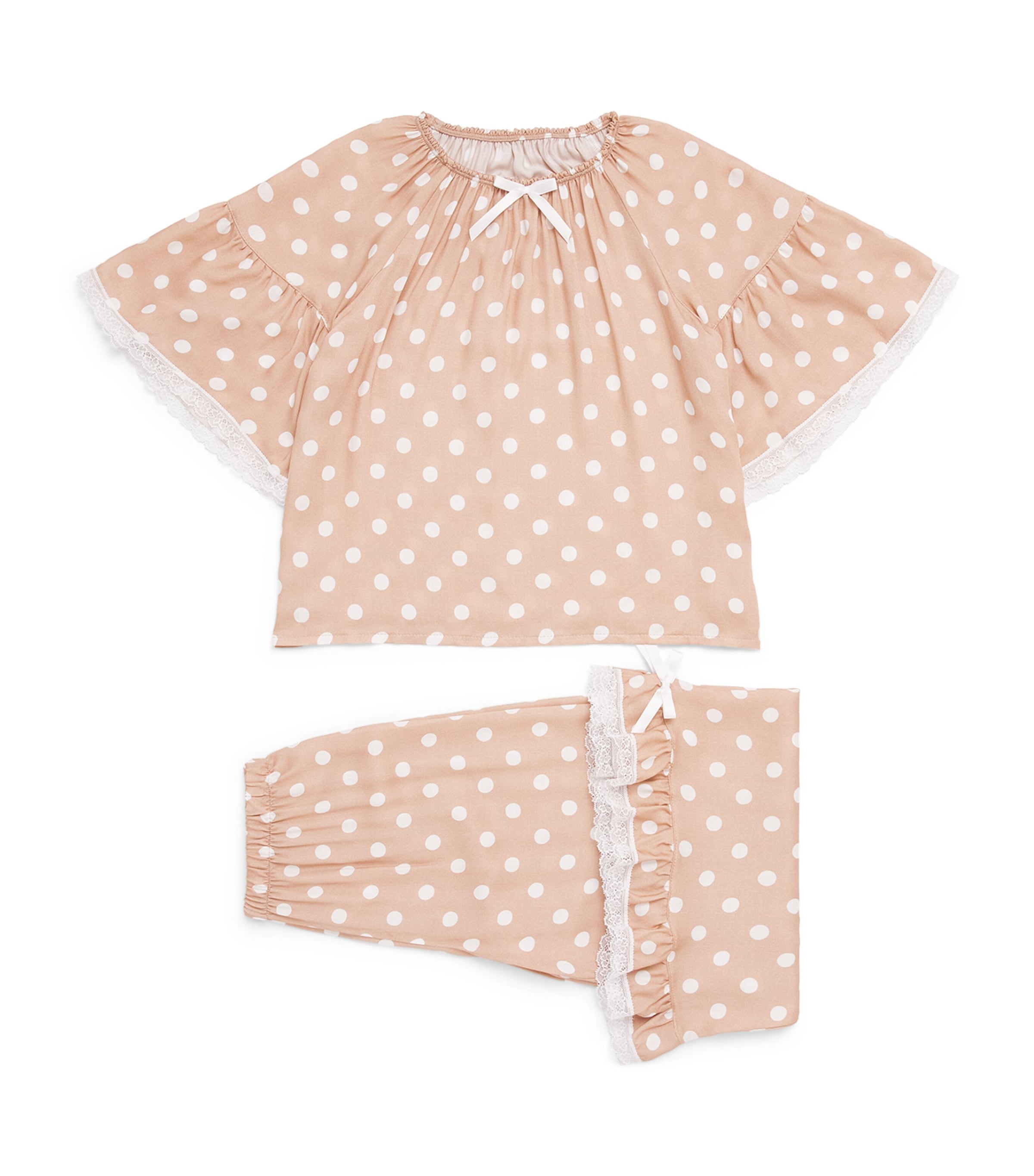 Amiki Polka-Dot Print Helena Pyjama Set (2-14 Years) Caramel