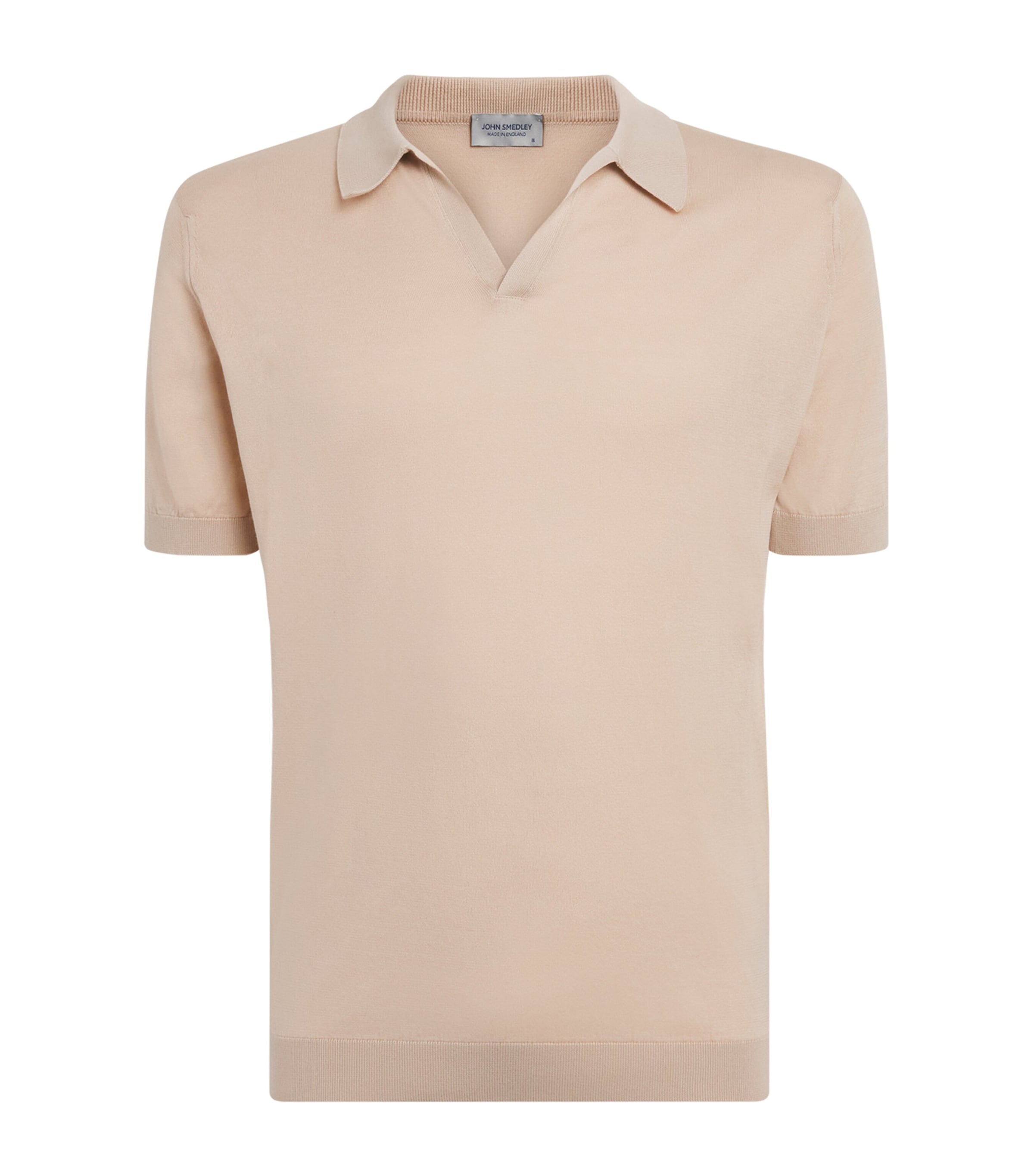 John Smedley Mens Sea Island Cotton Noah Polo Shirt Almond