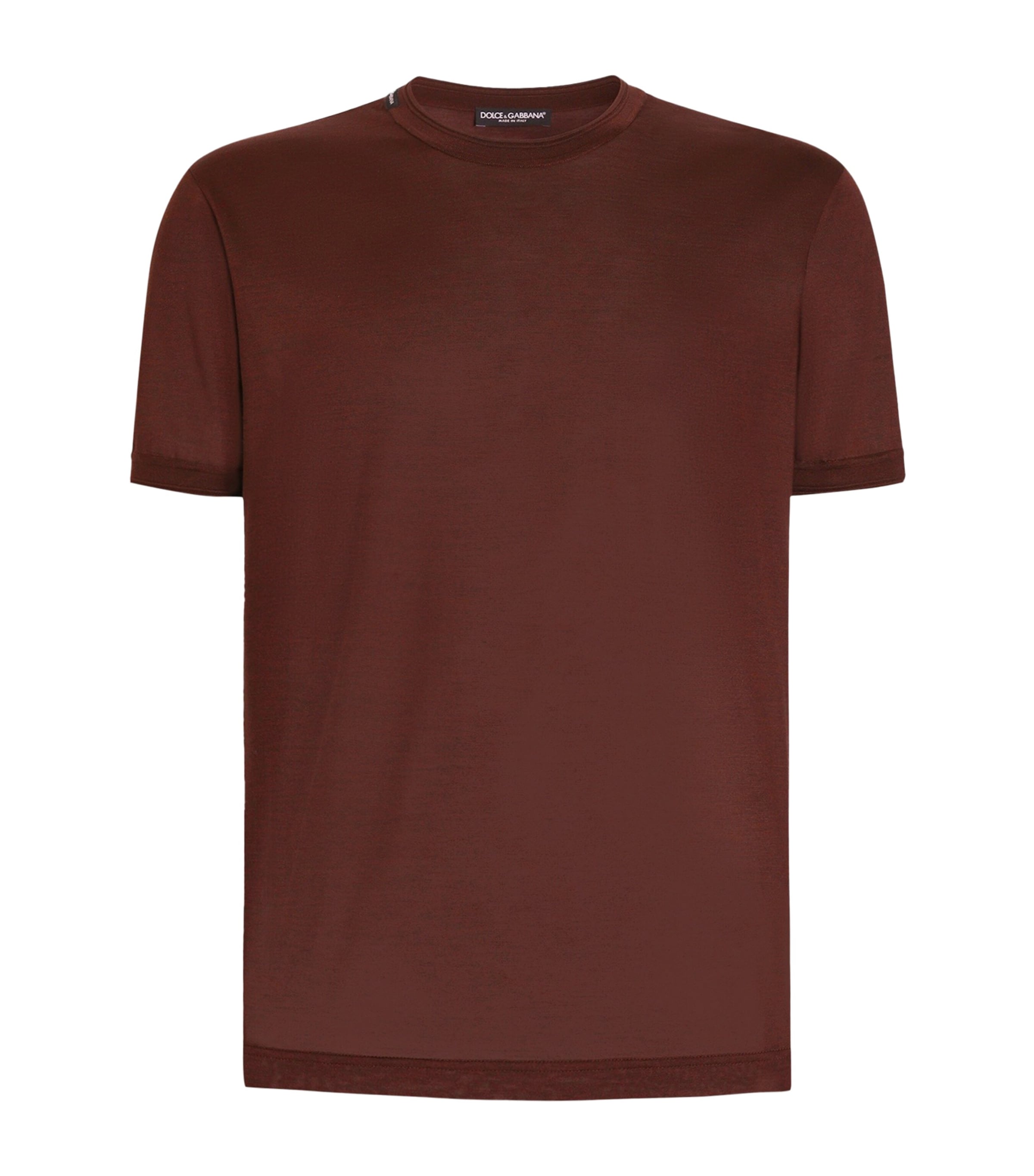 Dolce&Gabbana Mens Silk T-Shirt Red Bordeaux M