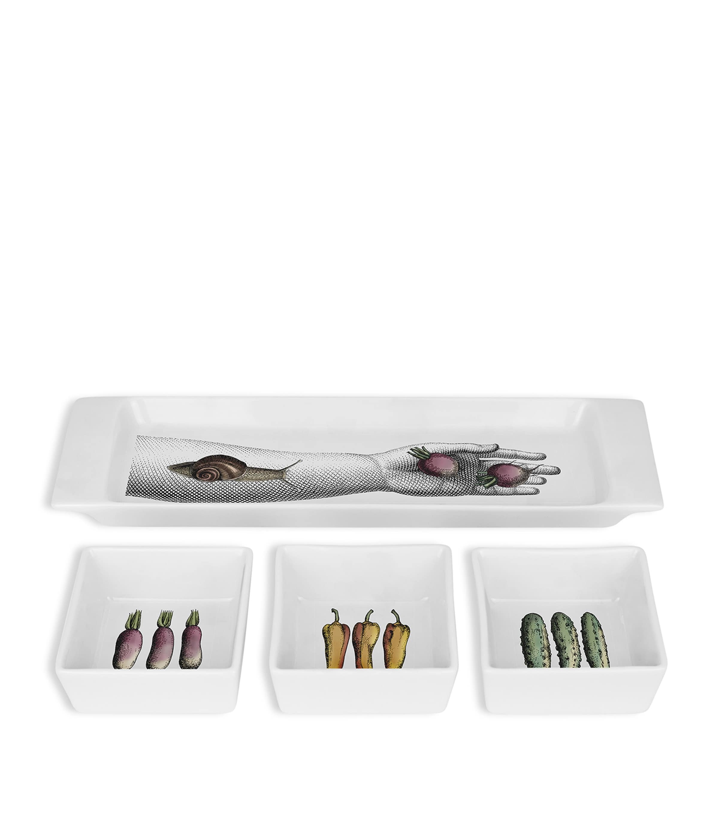 Porcelain Mano e Verdura Appetizer Set