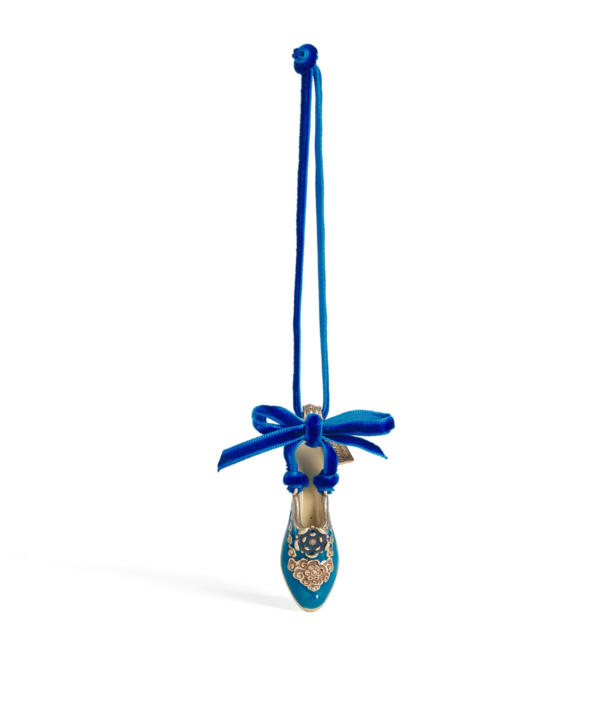 Joanna Buchanan Velvet Ribbon Shoe Tree Decoration Blue
