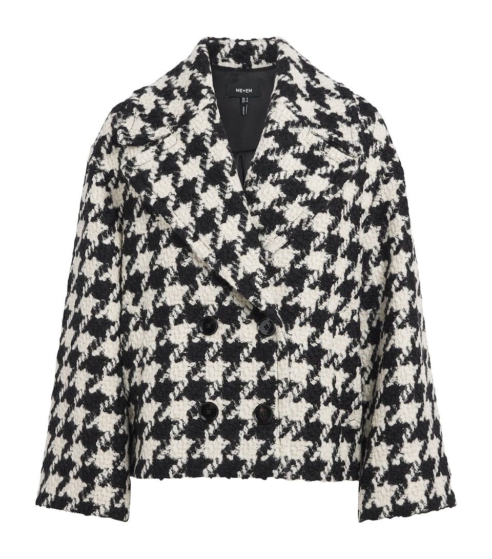 Wool Houndstooth Short Coat