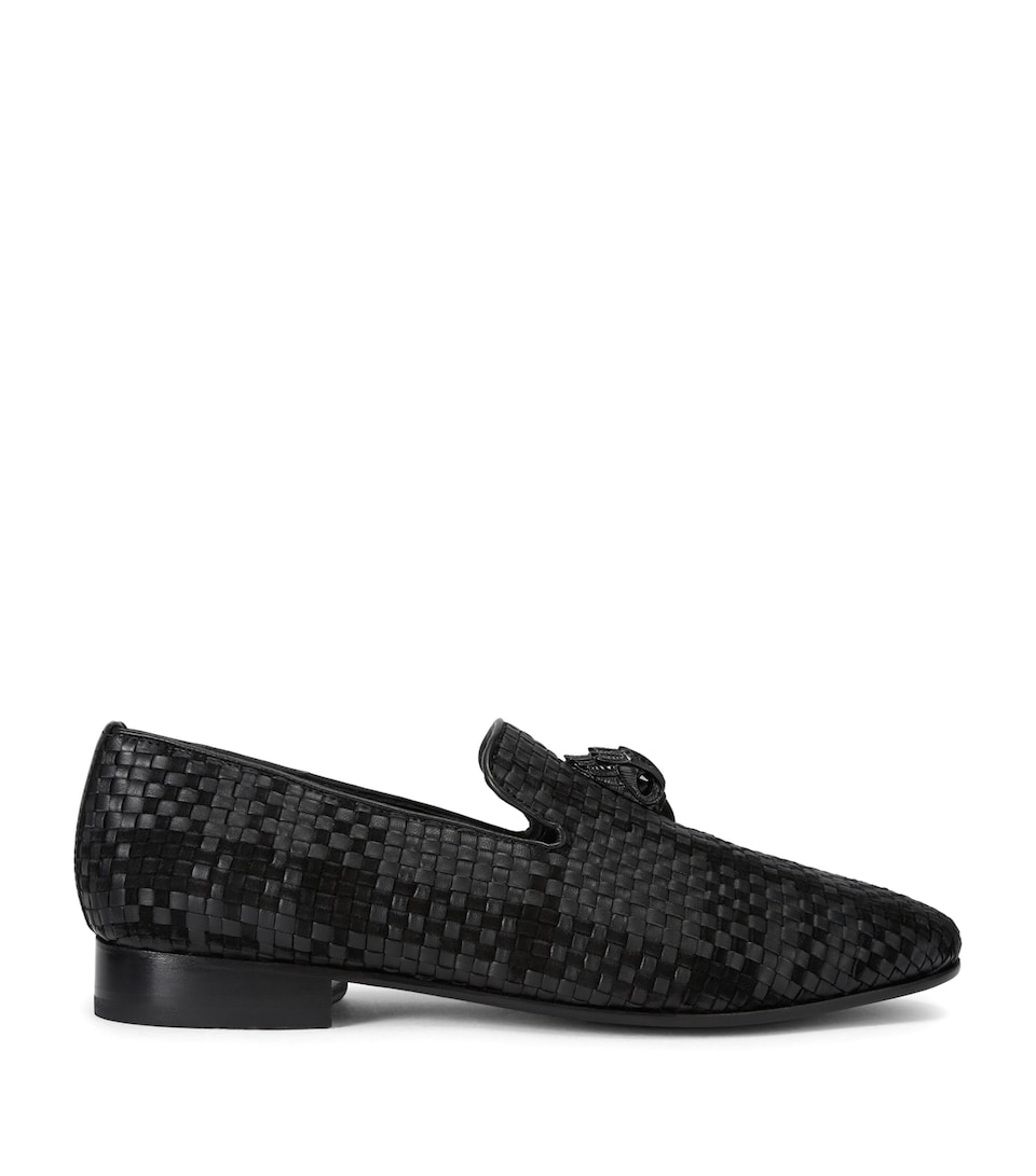 Kurt Geiger London Leather Woven Ace Loafers Blk/other