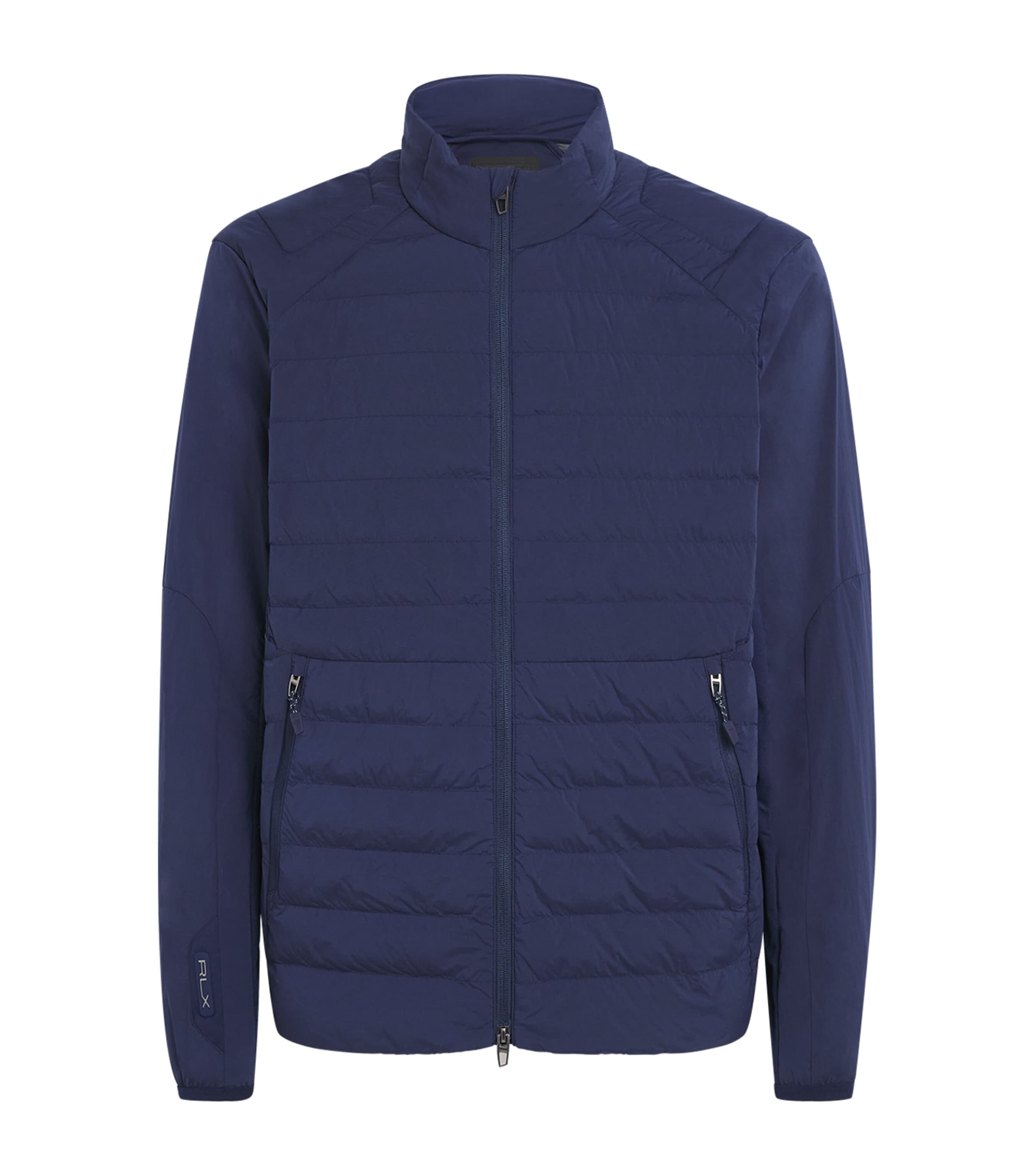 RLX Ralph Lauren Mens Padded High-Neck Zip-Up Jacket Refined Navy