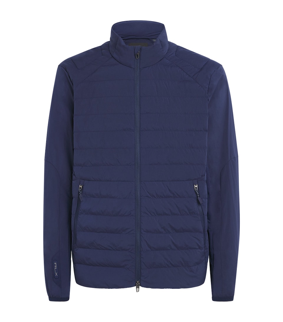 RLX Ralph Lauren Mens Padded High-Neck Zip-Up Jacket Refined Navy