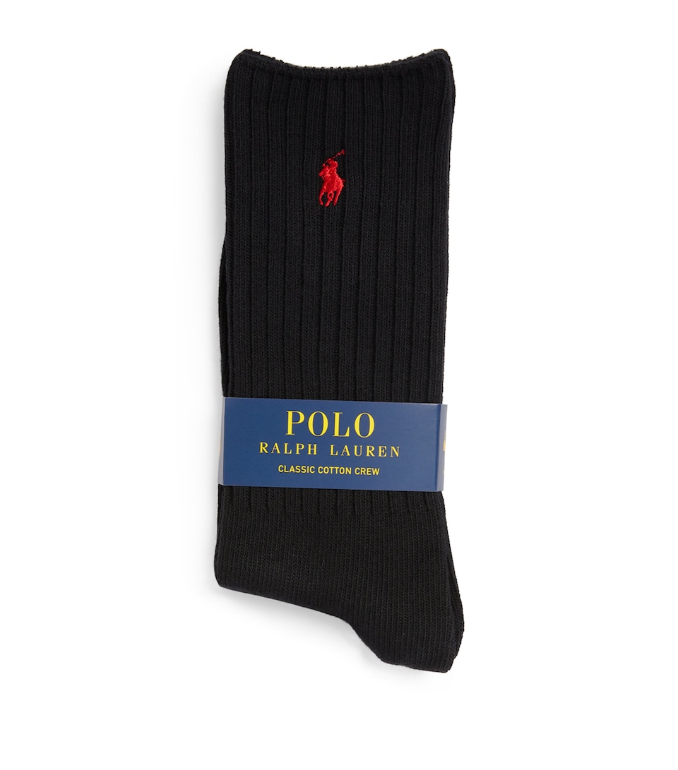 Polo Ralph Lauren Mens Cotton-Blend Classic Crew Socks Black