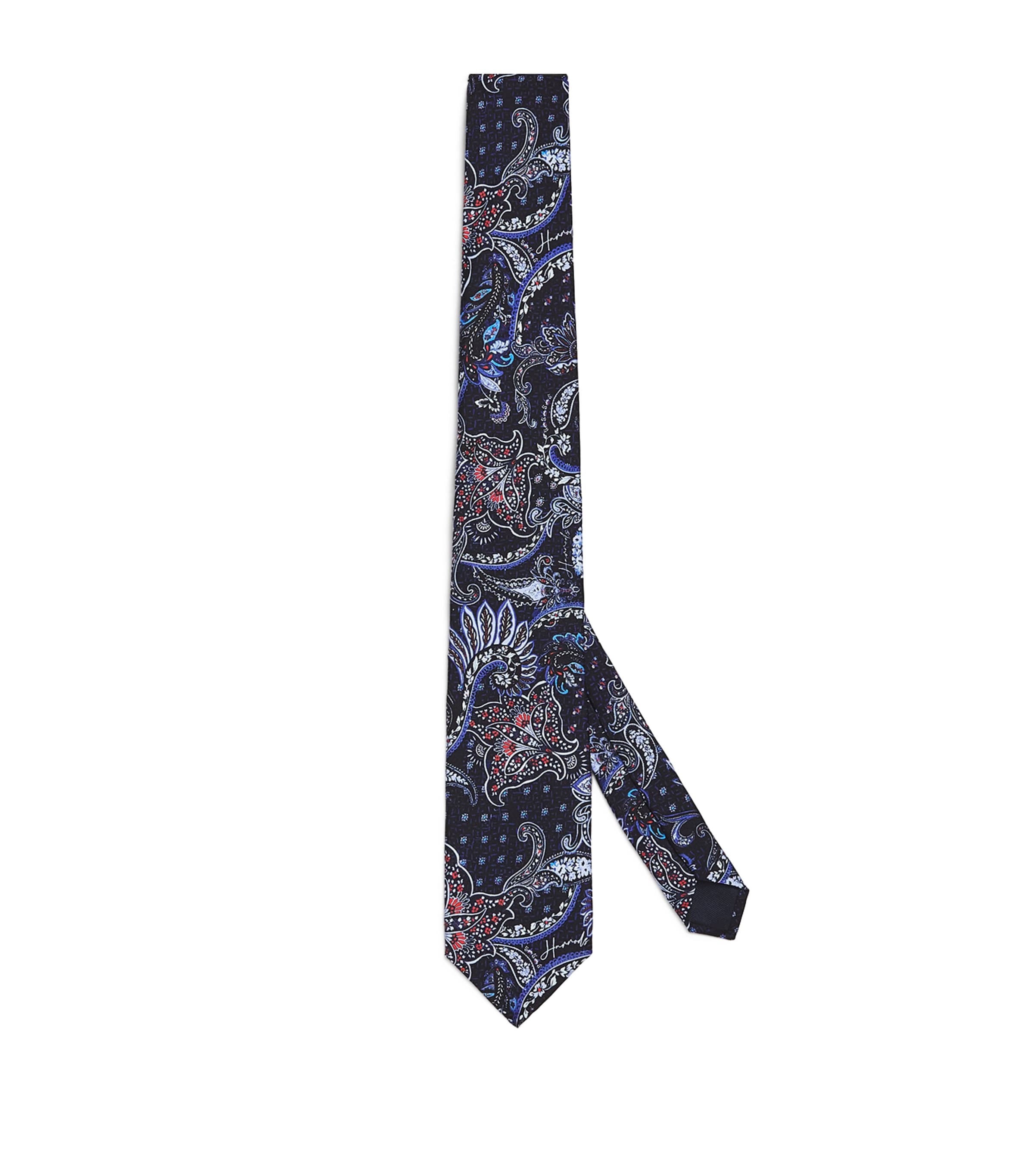 Silk Paisley Print Tie