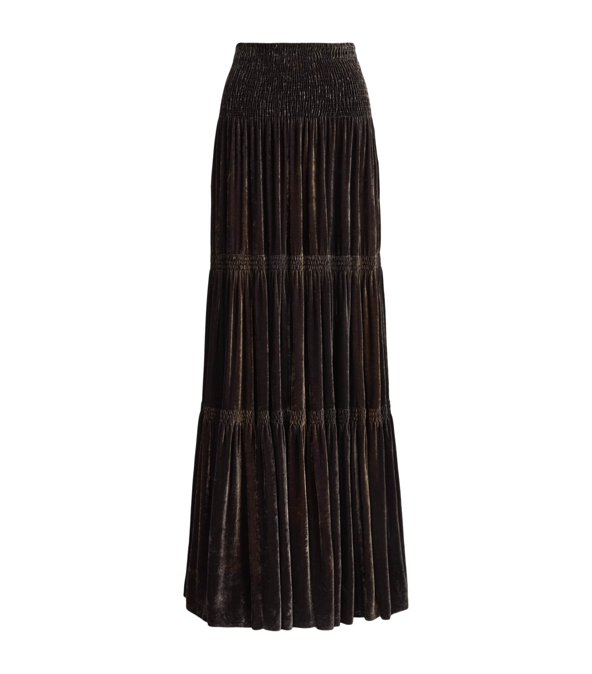 Ralph Lauren Collection Womens Velvet Janie Maxi Skirt Chocolate