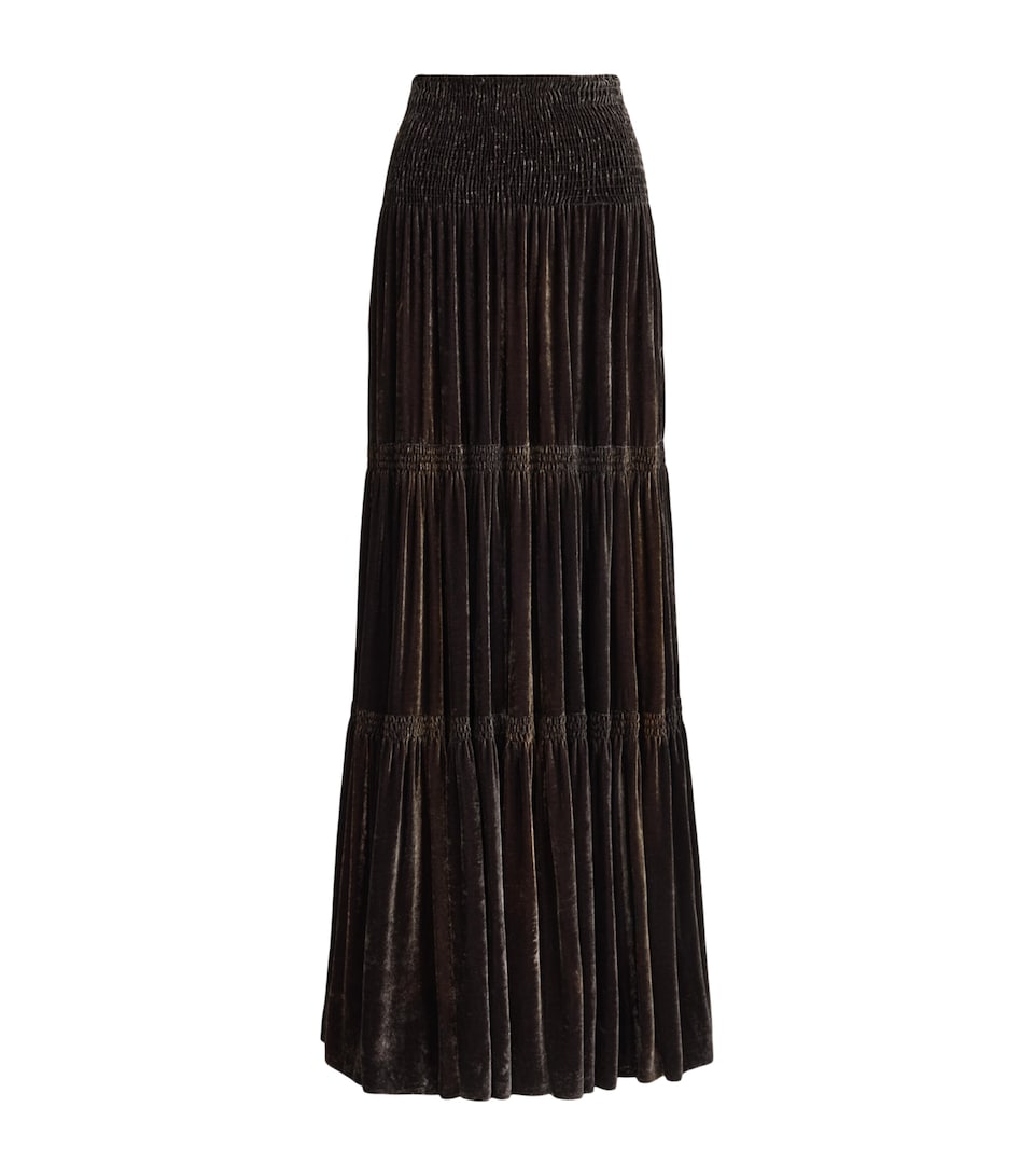 Ralph Lauren Collection Womens Velvet Janie Maxi Skirt Chocolate
