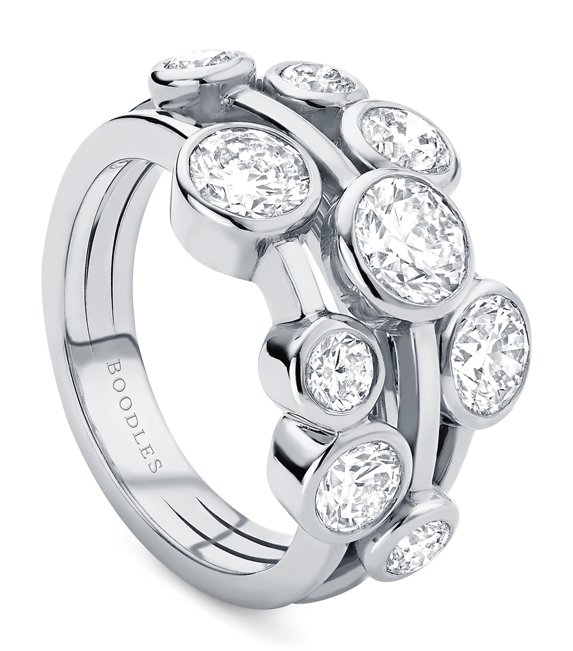 Boodles Medium Platinum and Diamond Raindance Ring Platinum