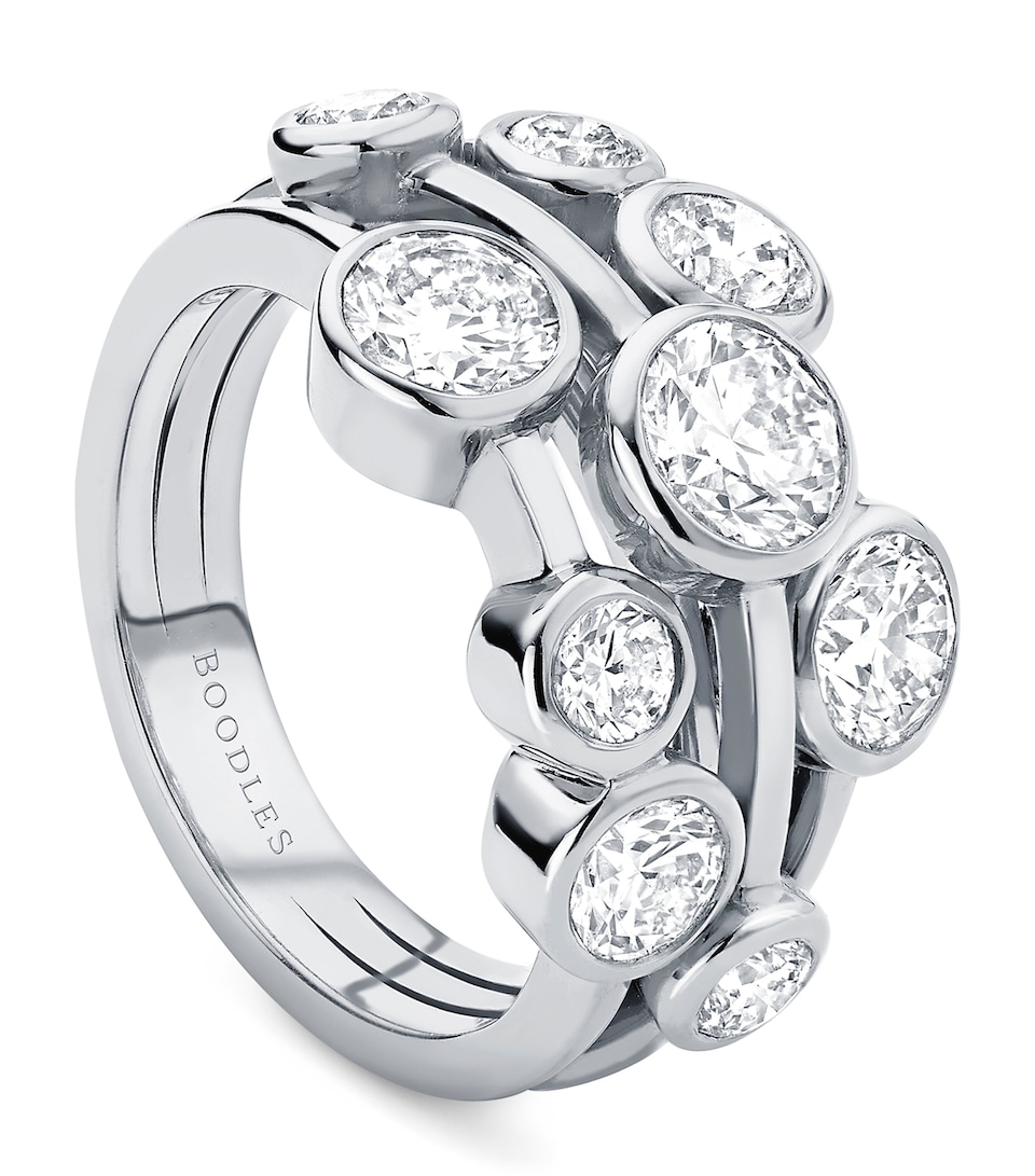 Boodles Medium Platinum and Diamond Raindance Ring Platinum
