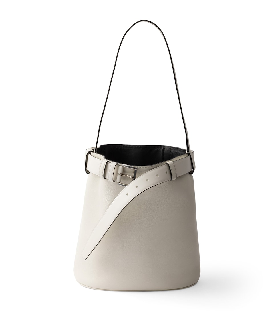 Leather Buckled Bucket Bag