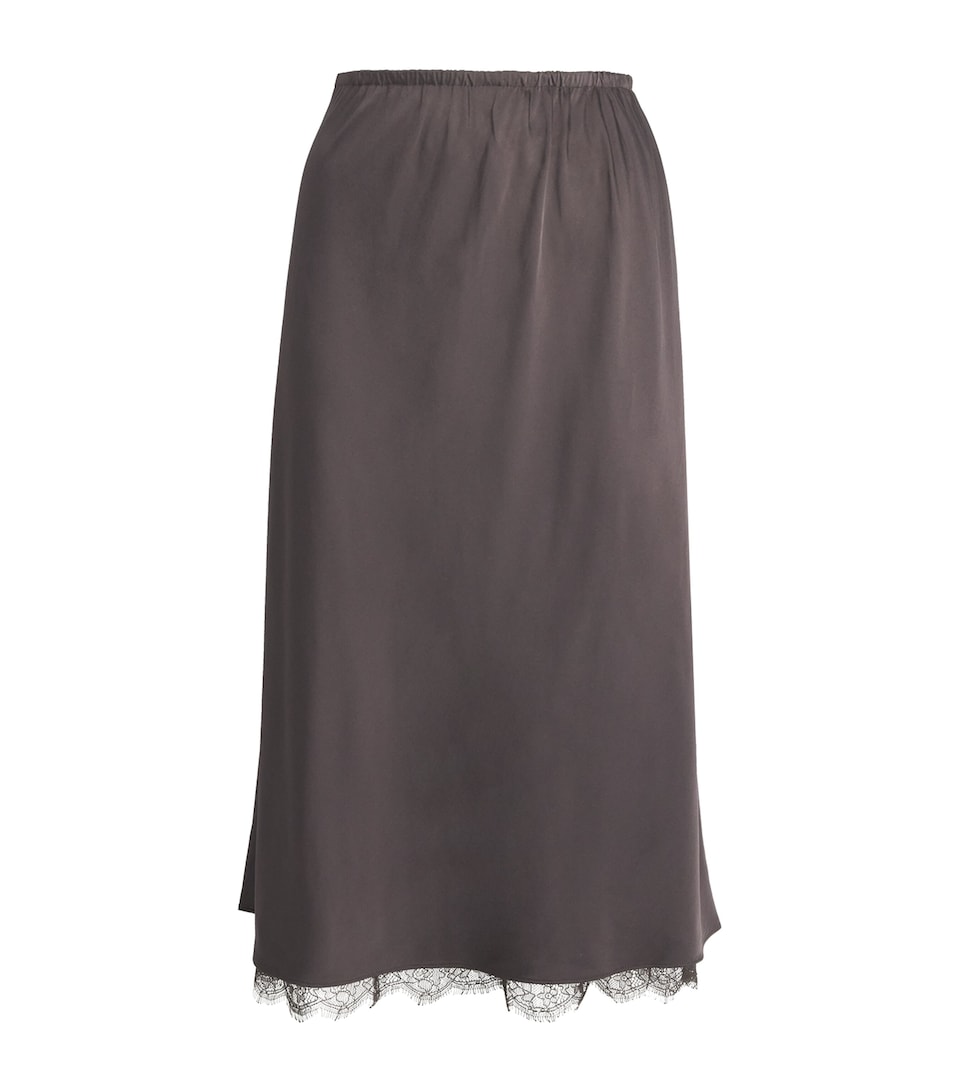 Vince Womens Lace-Trim Slip Skirt Iron