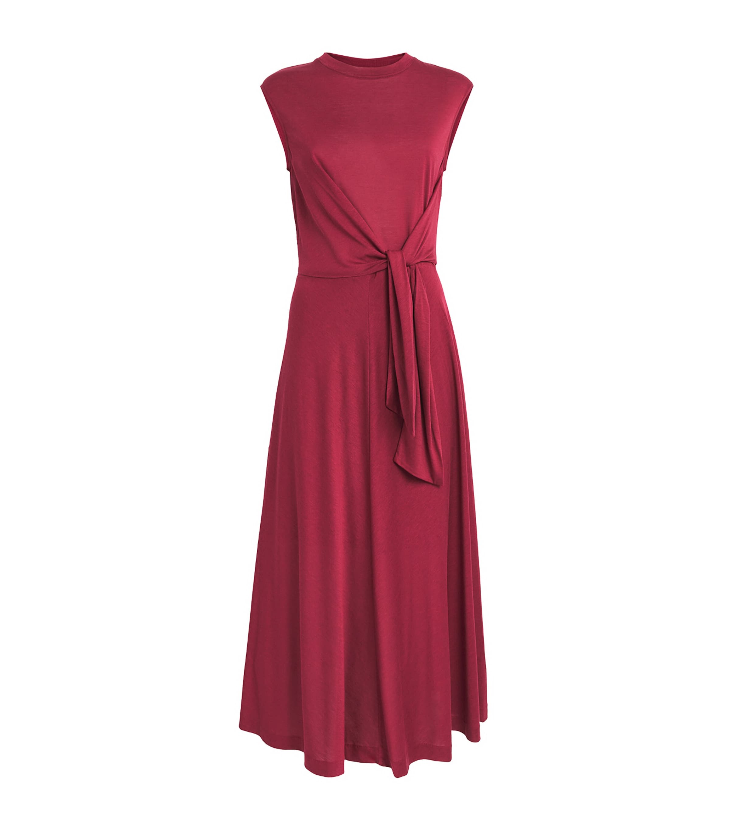 ME+EM Womens Jersey Tie-Front Midi Dress Pomegranate Red