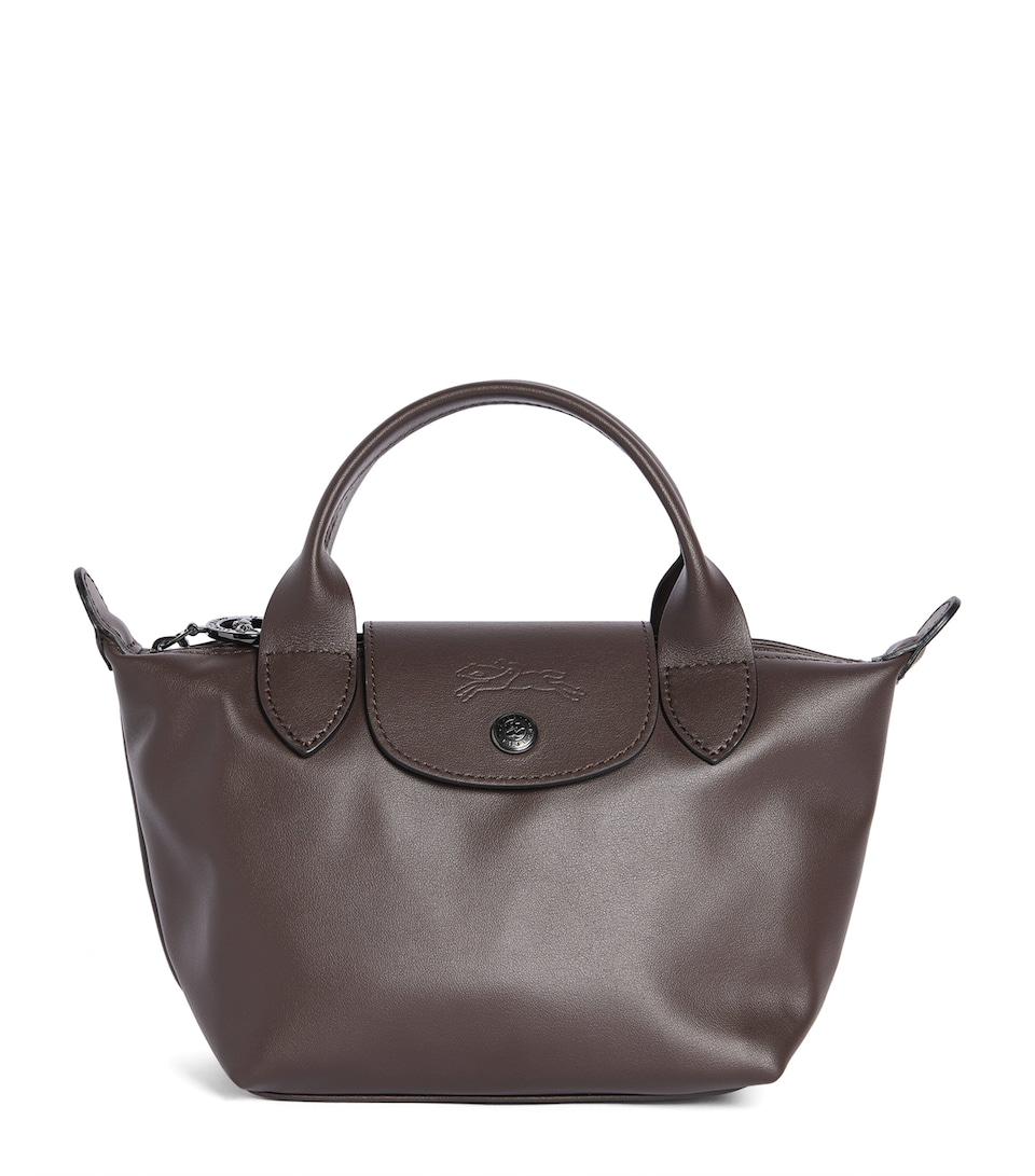 Longchamp Extra-Small Leather Le Pliage Xtra Pouch Moka