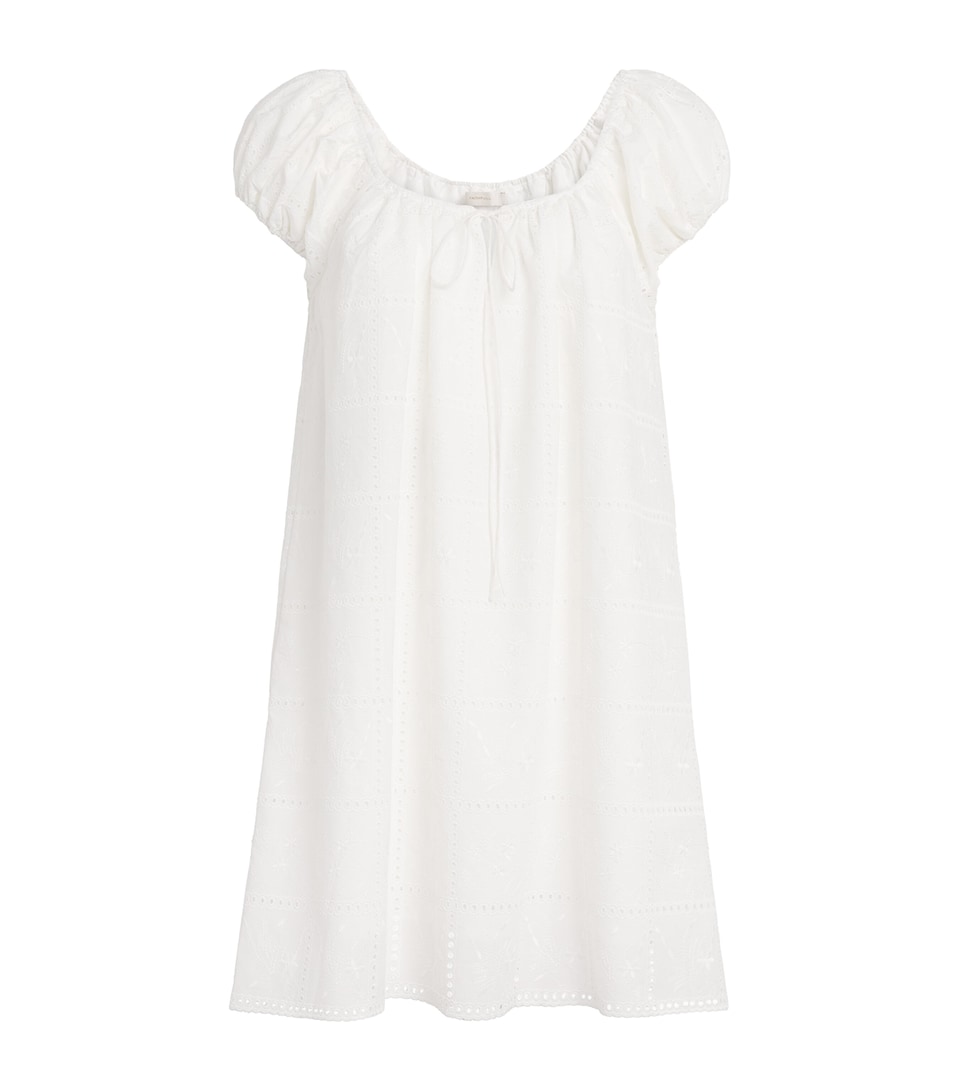 Faithfull The Brand Womens Broderie Anglaise Serafina Mini Dress Hndkrchf Brdrie Whte