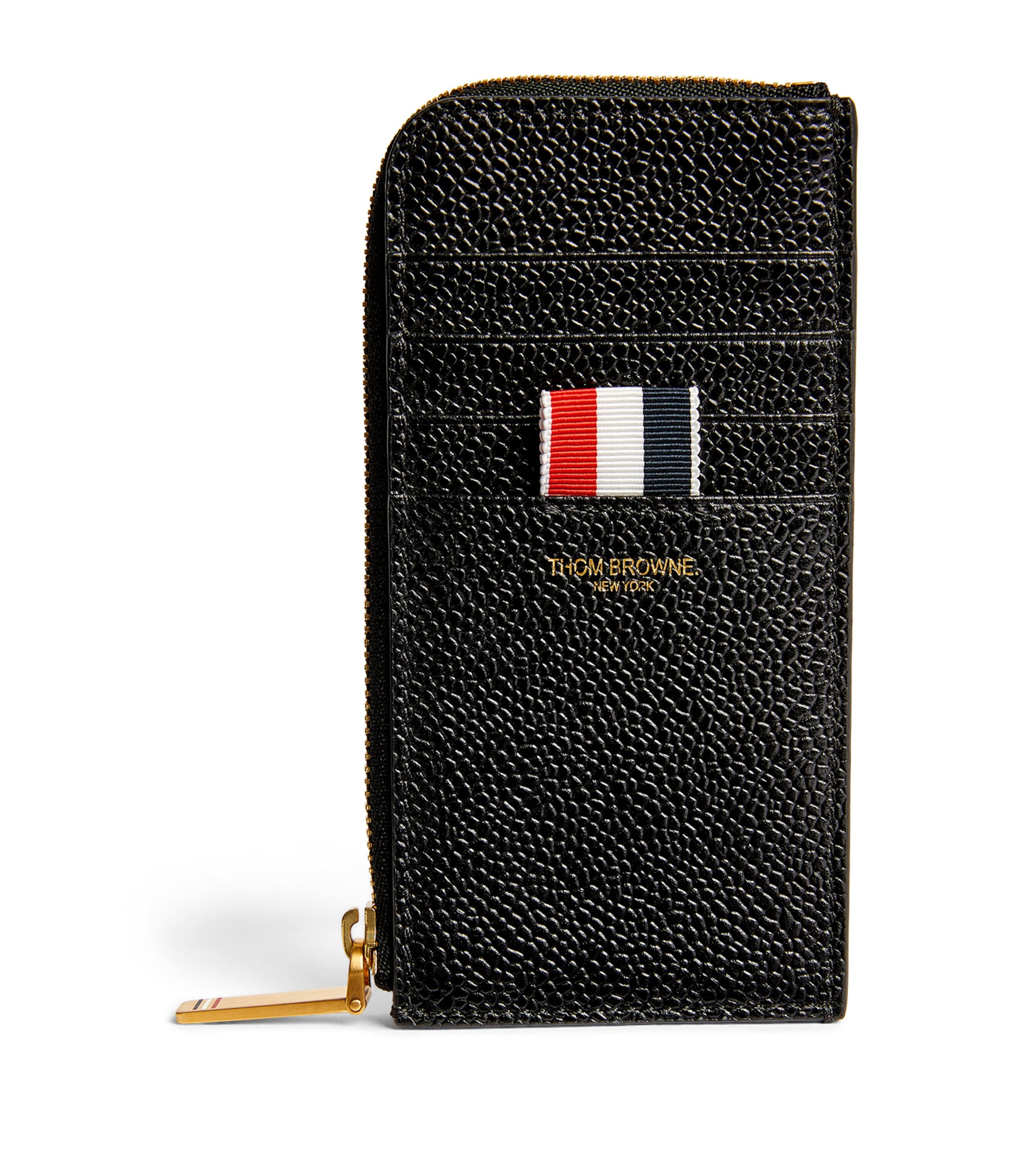 Thom Browne Leather Half-Zip Wallet Black