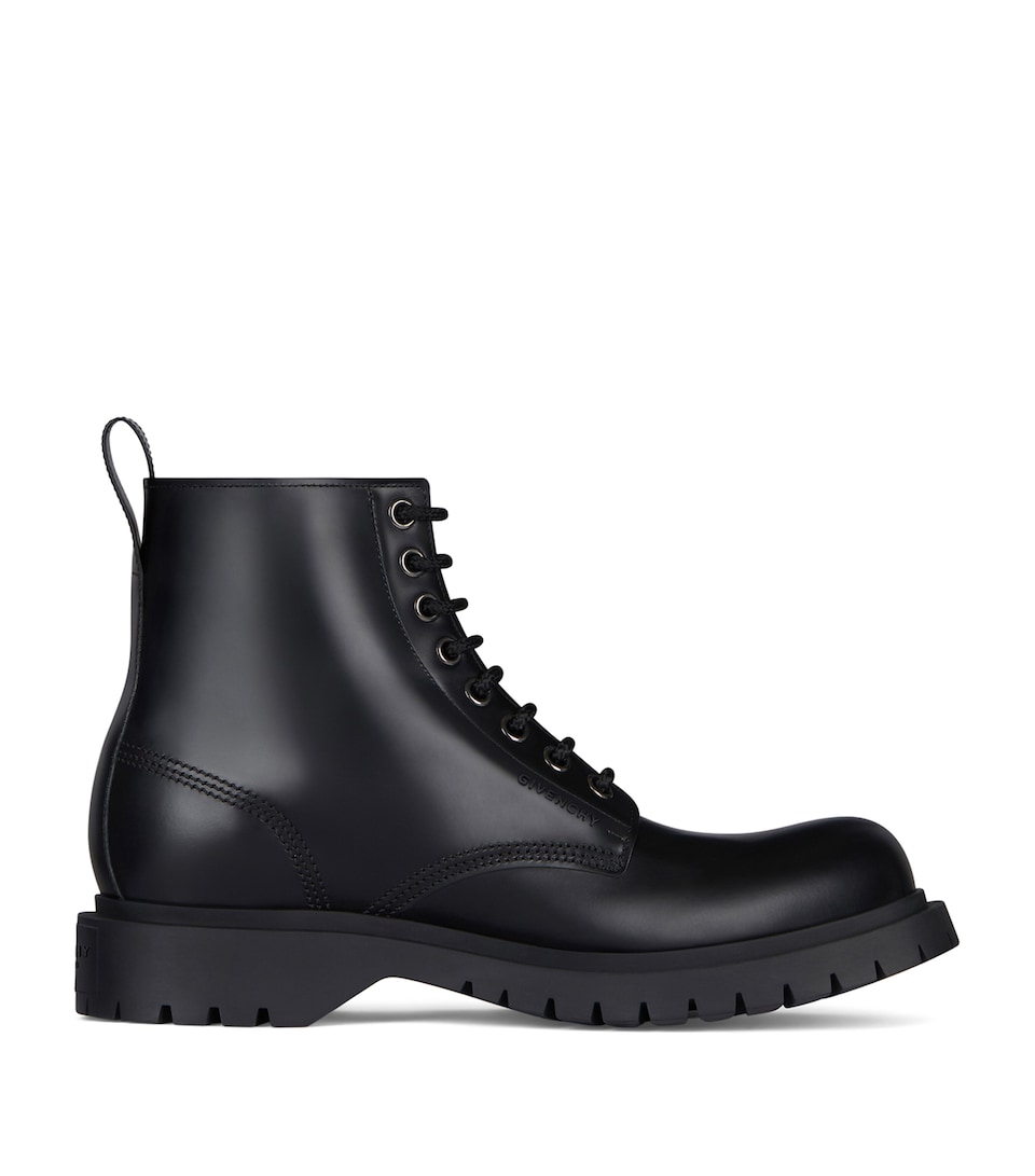 Leather Lace-Up Ankle Boots