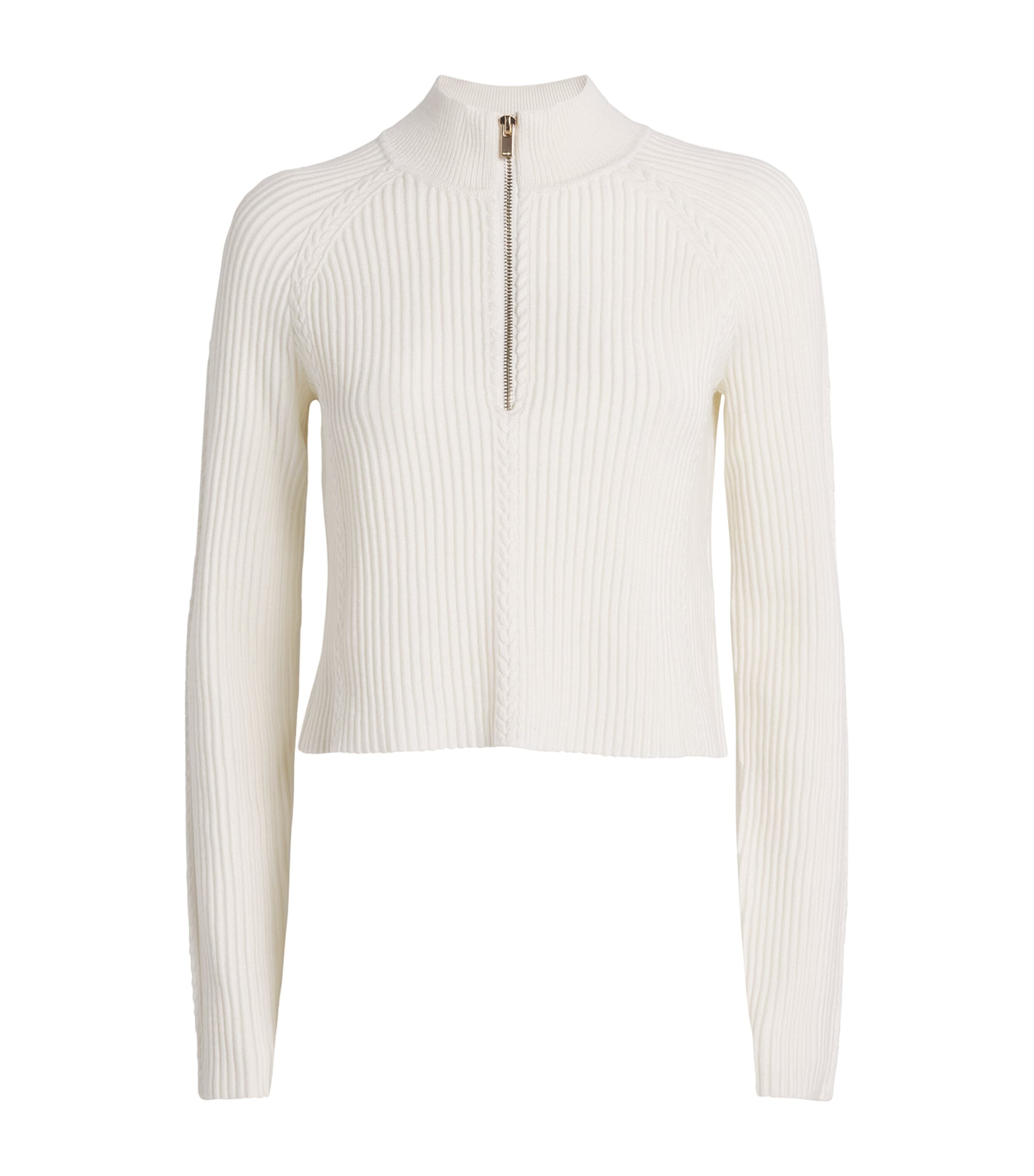 Rib-Knit Quarter-Zip Sweater