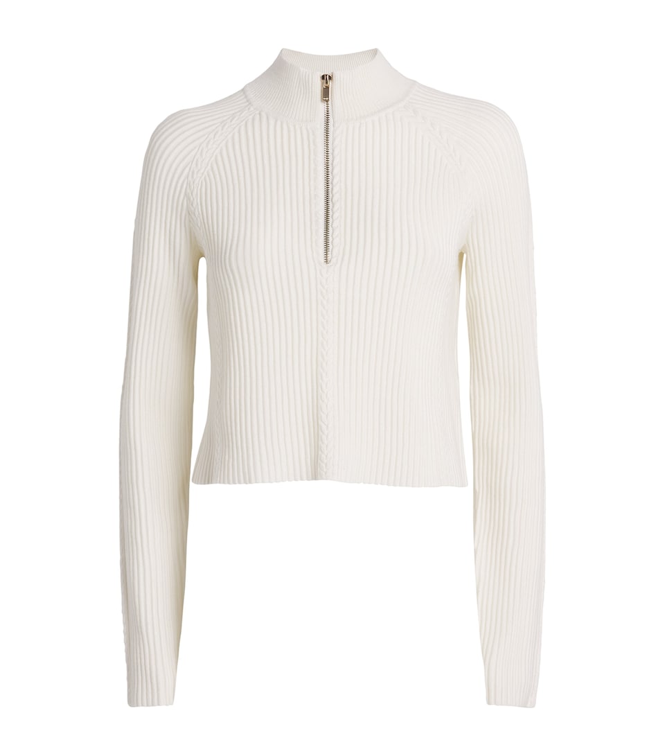 Rib-Knit Quarter-Zip Sweater