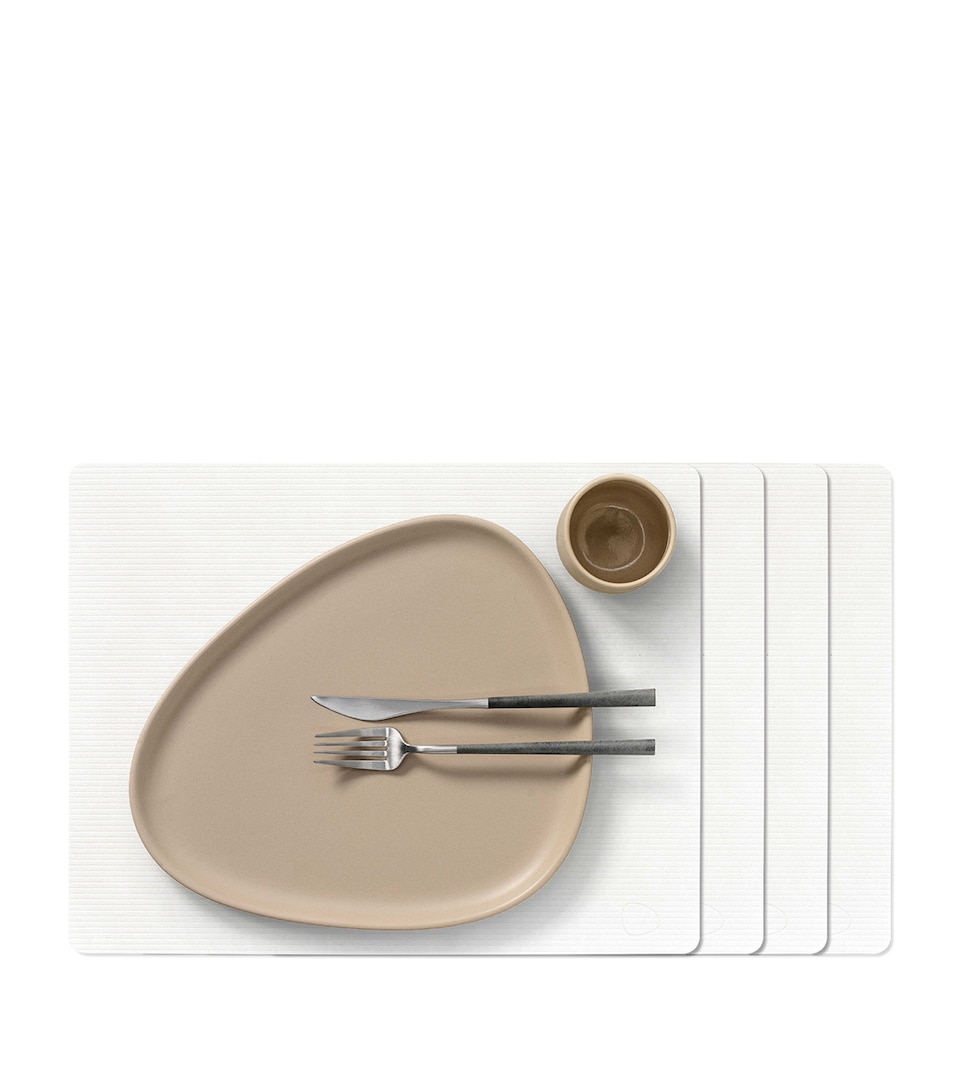 LIND DNA Large Square Corduroy Placemat (Set of 4) White