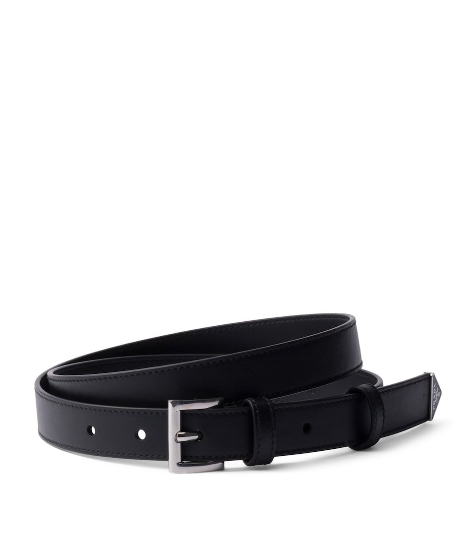 Prada Leather Triangle Belt Black