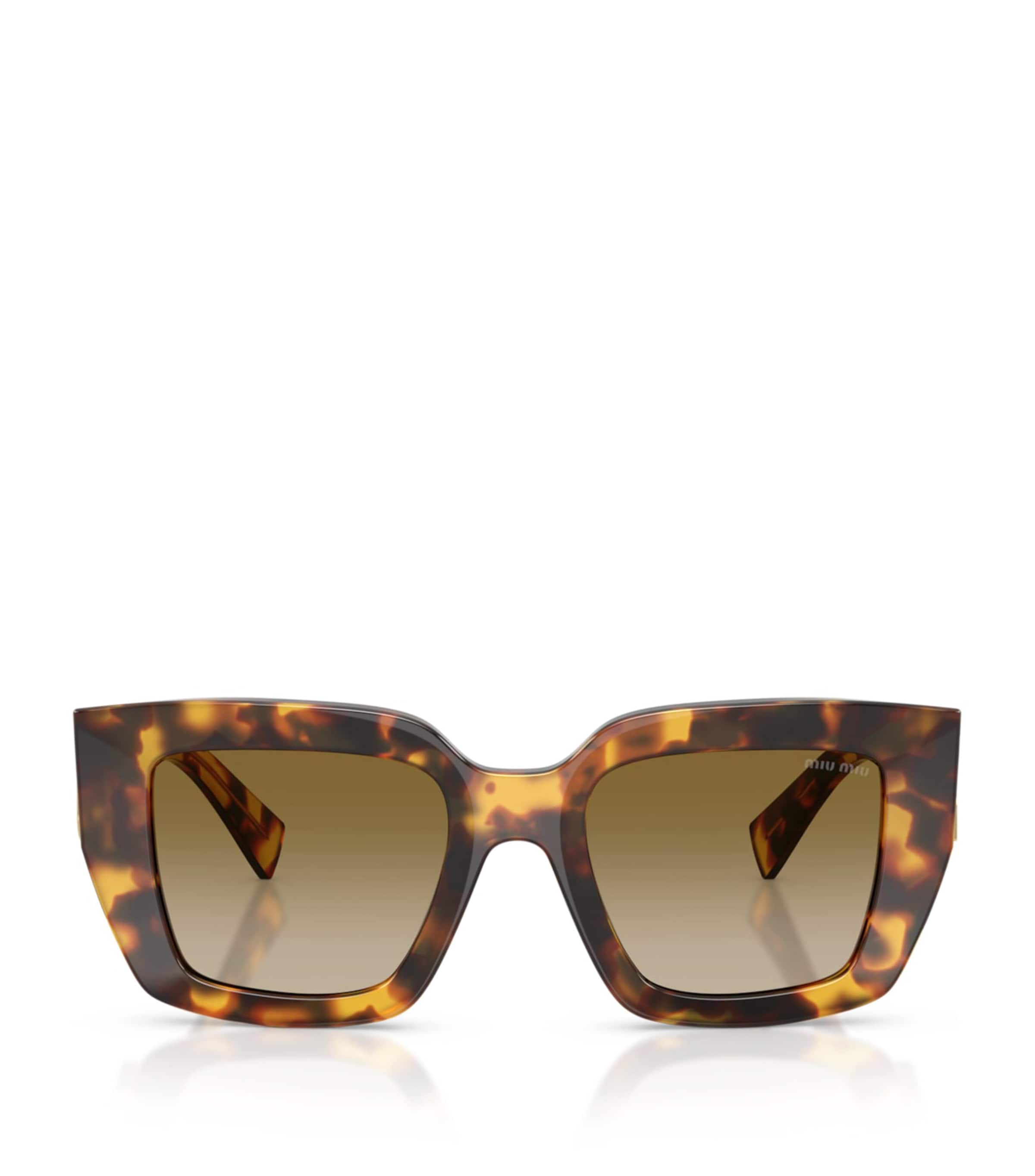 Miu Miu Tortoiseshell Square MU B05S Sunglasses Brown