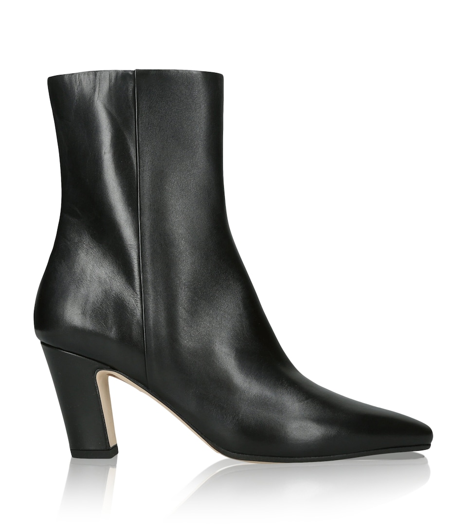 aeyde Leather Maris Ankle Boots 75 Black
