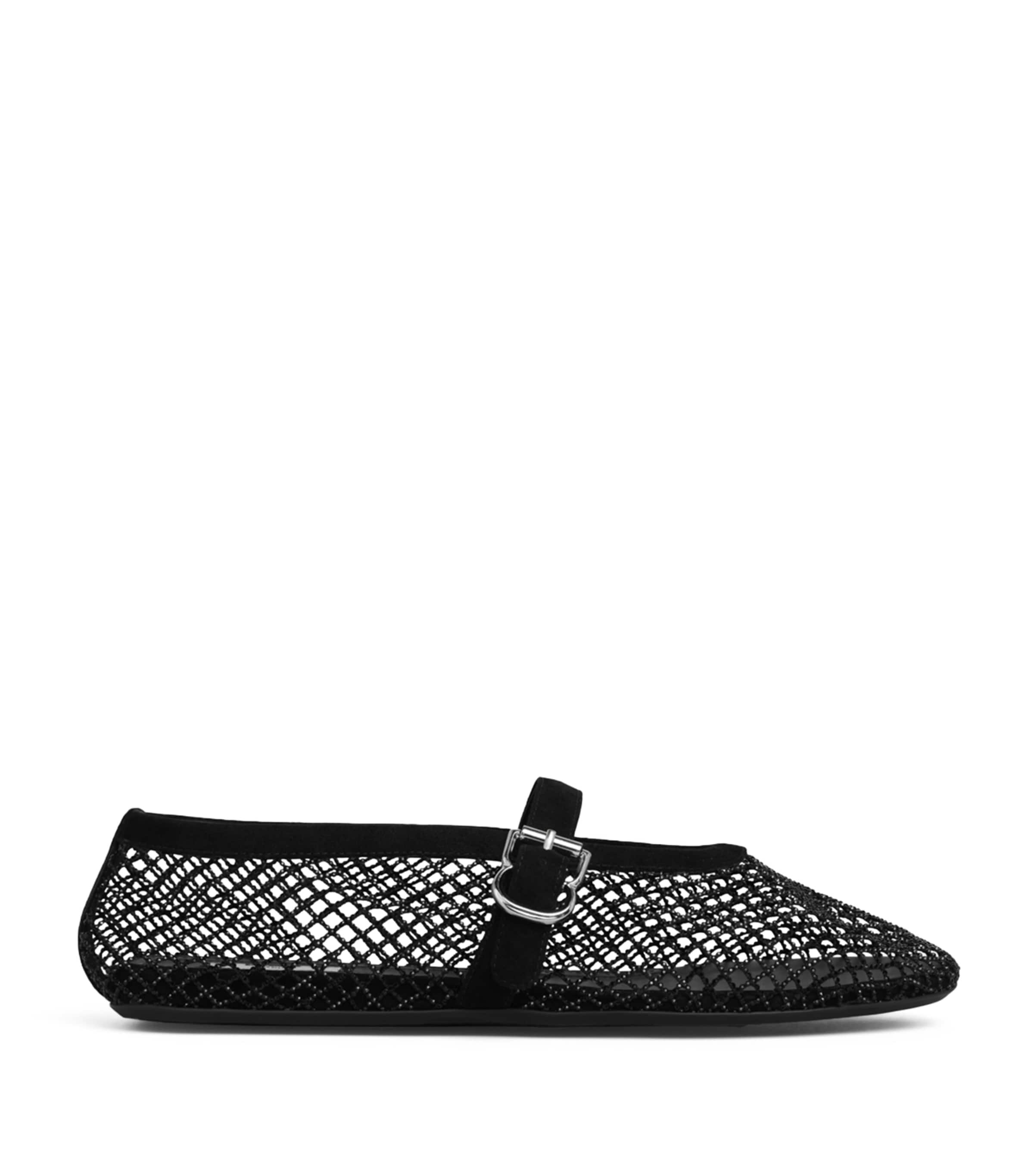 Beaded Mesh Ballet Flats