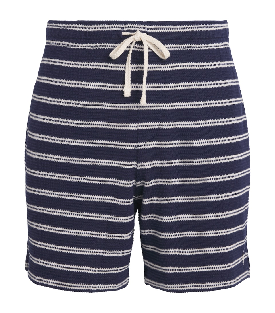 Polo Ralph Lauren Mens Cotton-Blend Pointelle Jersey Shorts Nwprt Nvy/pale Cream