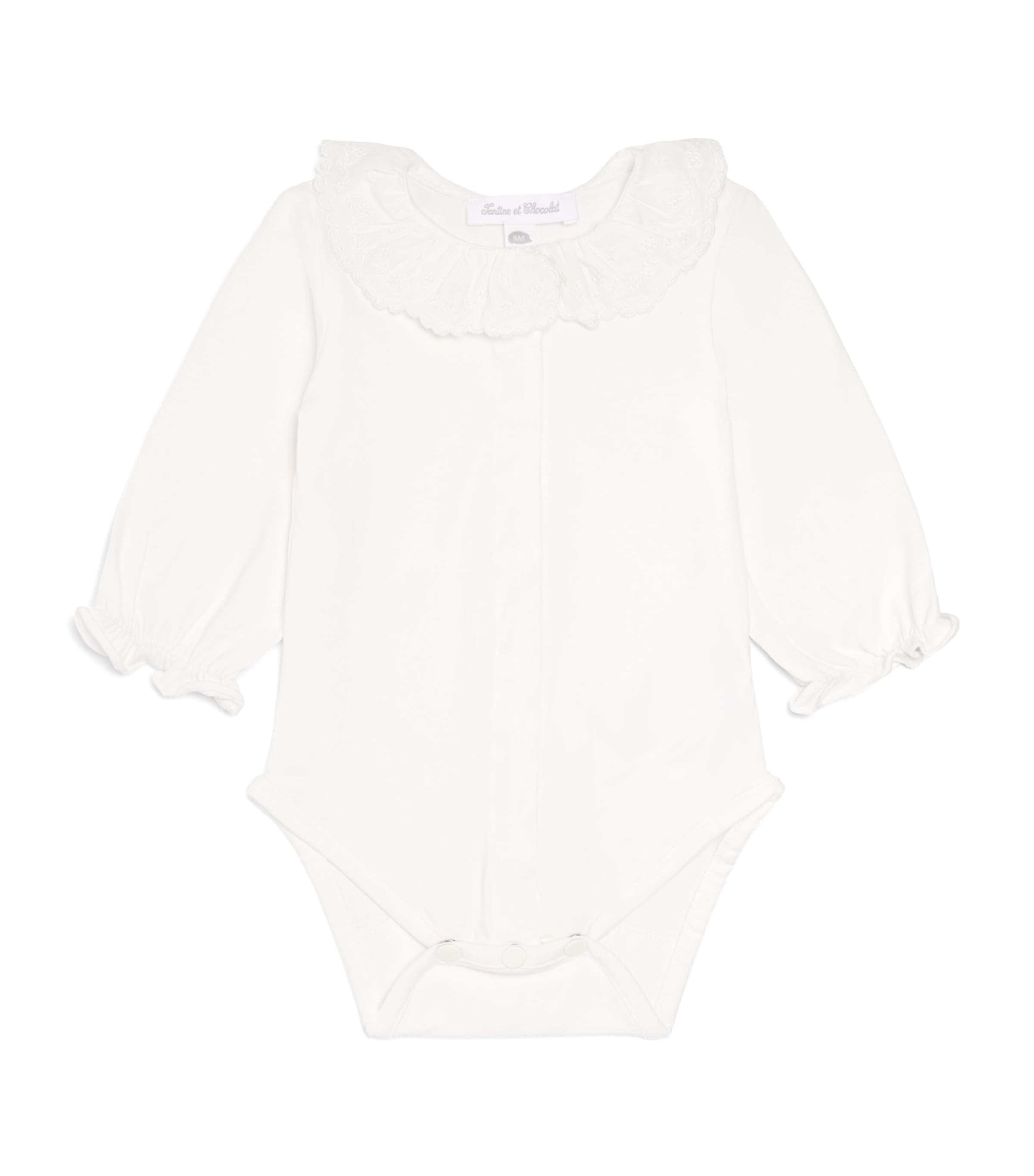 Tartine et Chocolat Ruffle-Collar Bodysuit (0-24 Months) Nacre