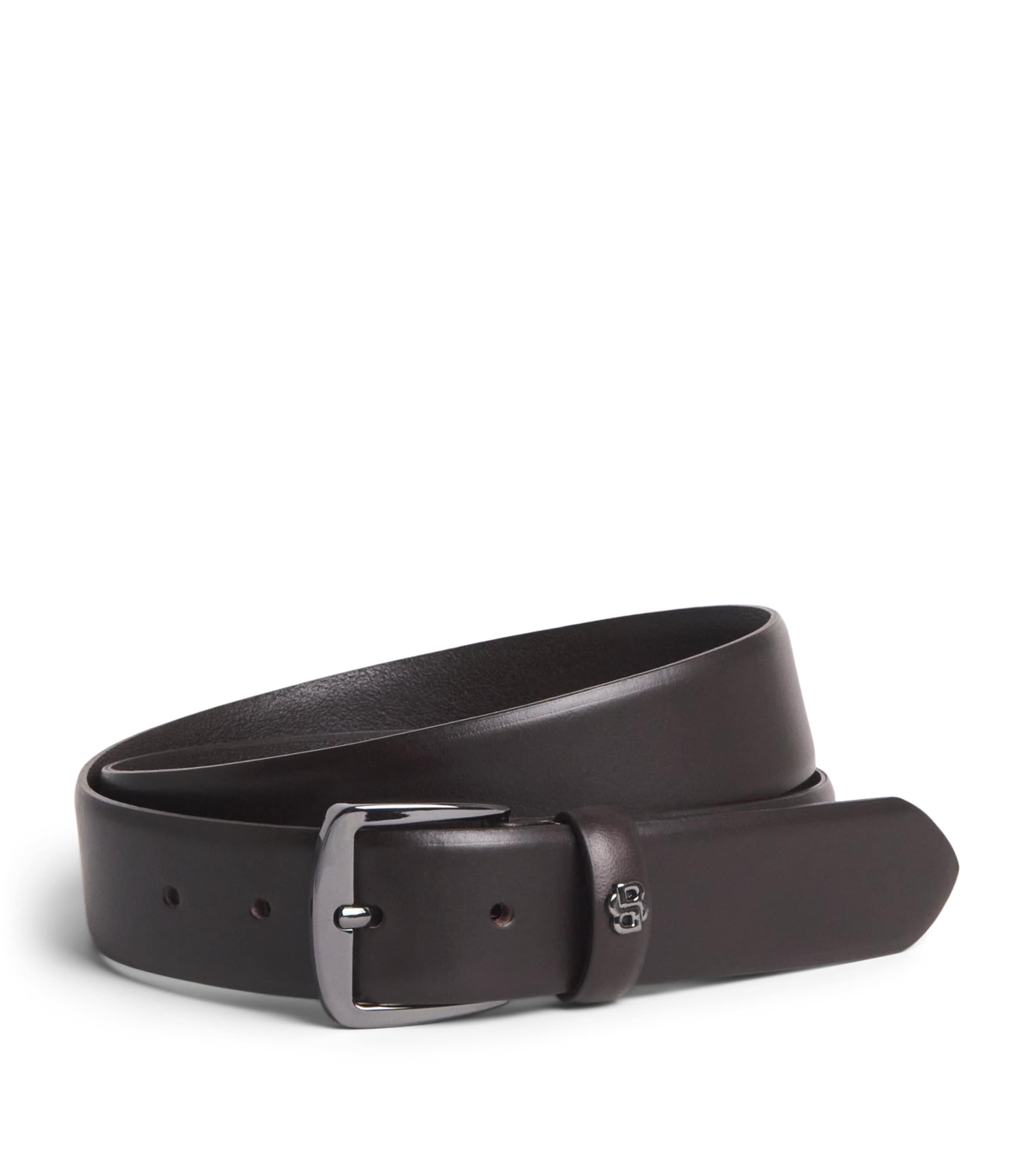 BOSS Leather Belt Dark Brown