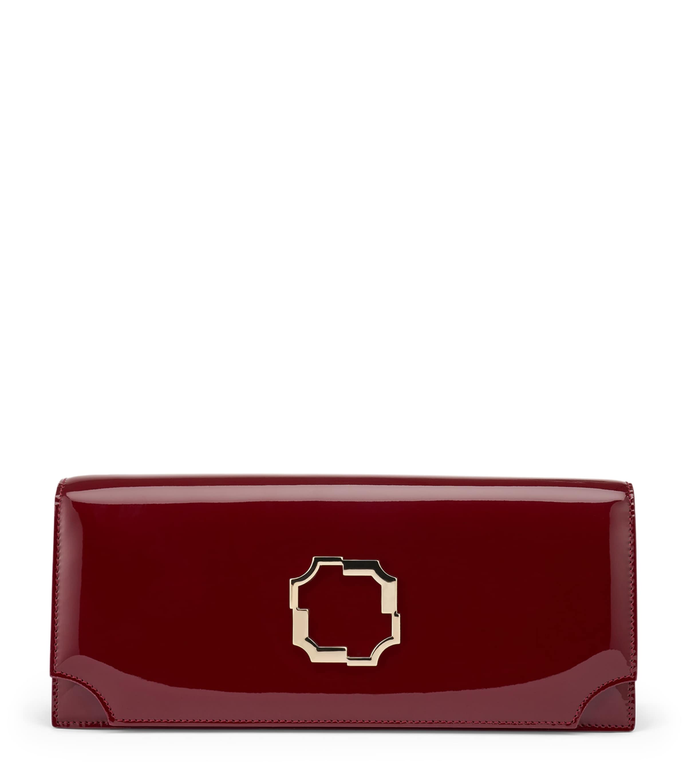 Malone Souliers Patent Leather Vivien Clutch Bag Rosewood