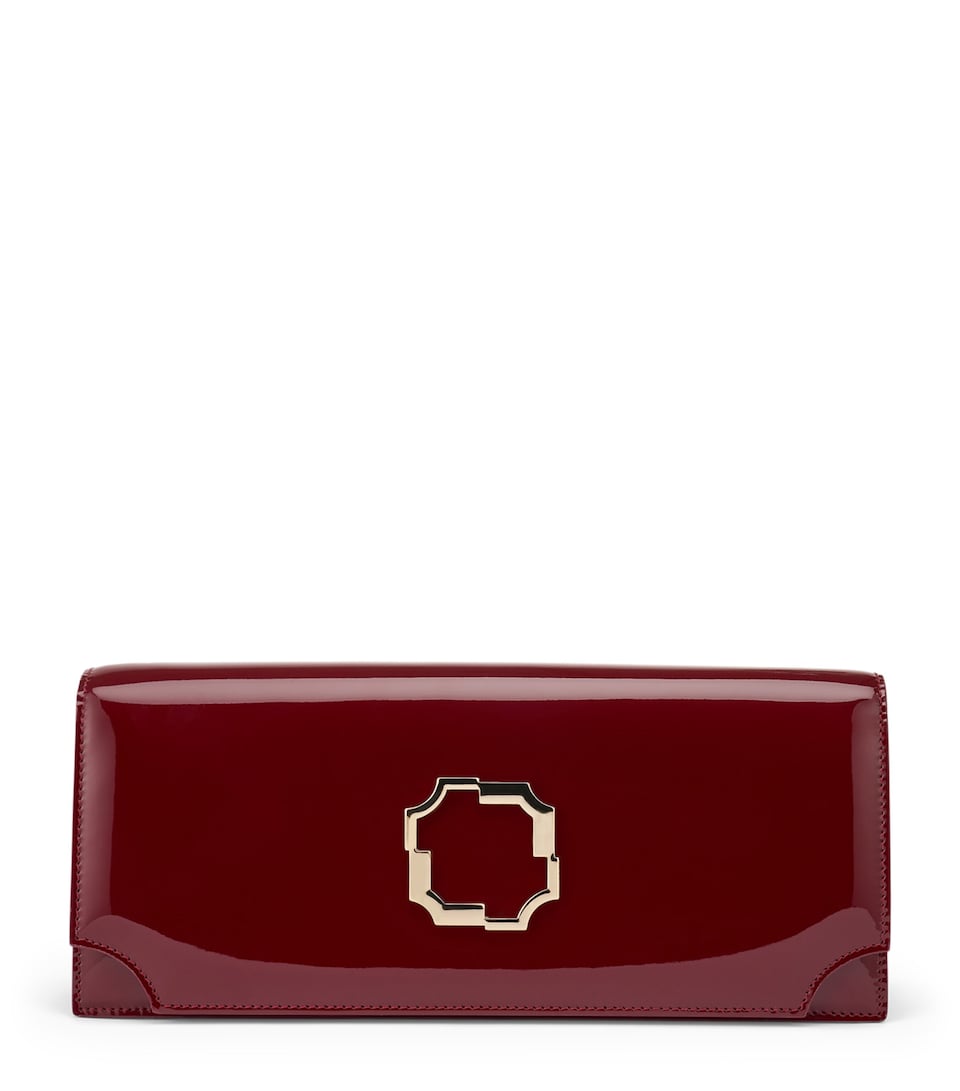 Malone Souliers Patent Leather Vivien Clutch Bag Rosewood