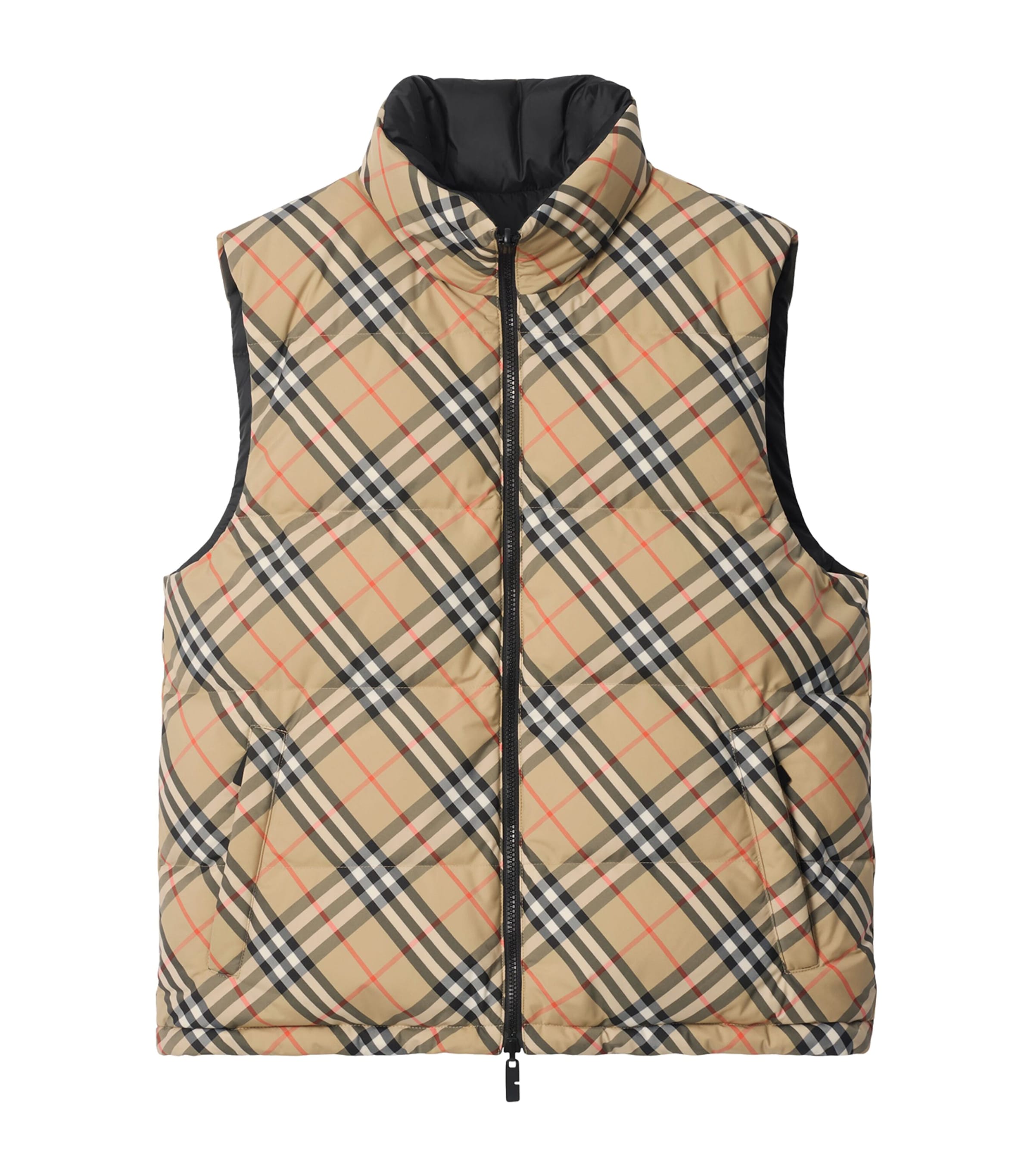 Down Reversible Check Puffer Gilet