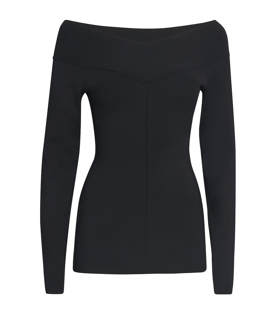 Stretch Knit Off-The-Shoulder Top